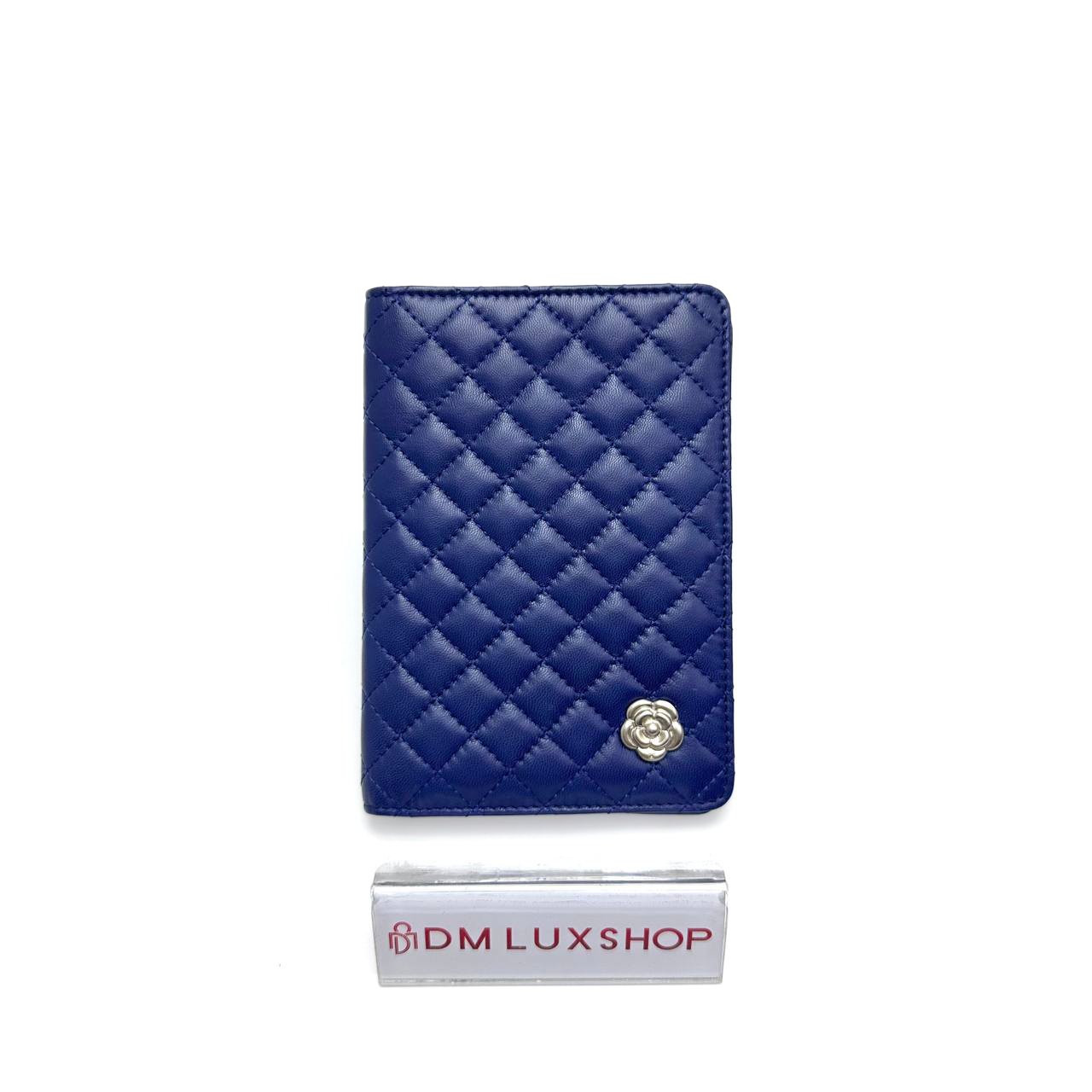 Chanel Blue Camellia Passport Holder SHW (Serial 15, Y: 2012)