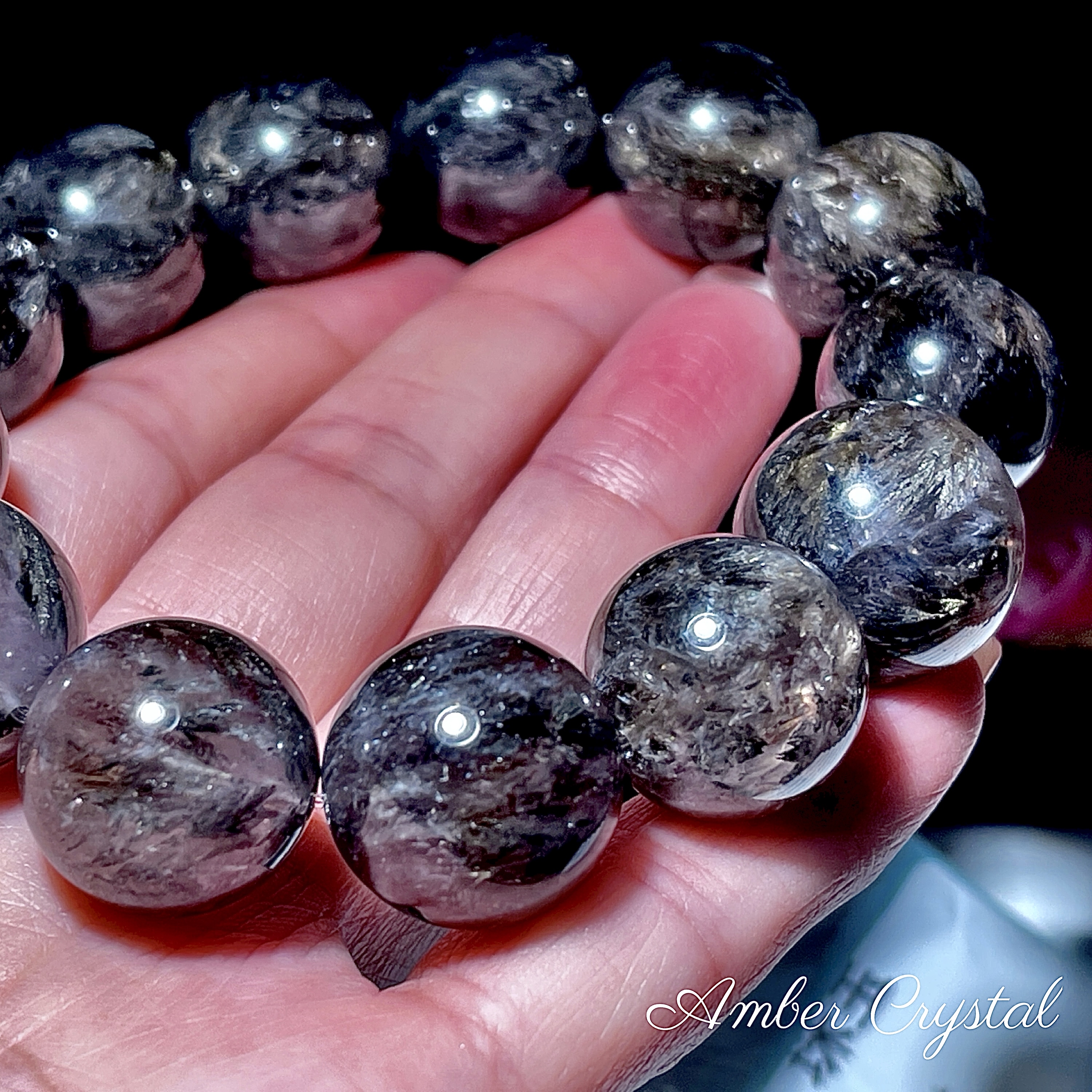 黑爆閃靈鑽 Skeletal Quartz Herkimer Diamond