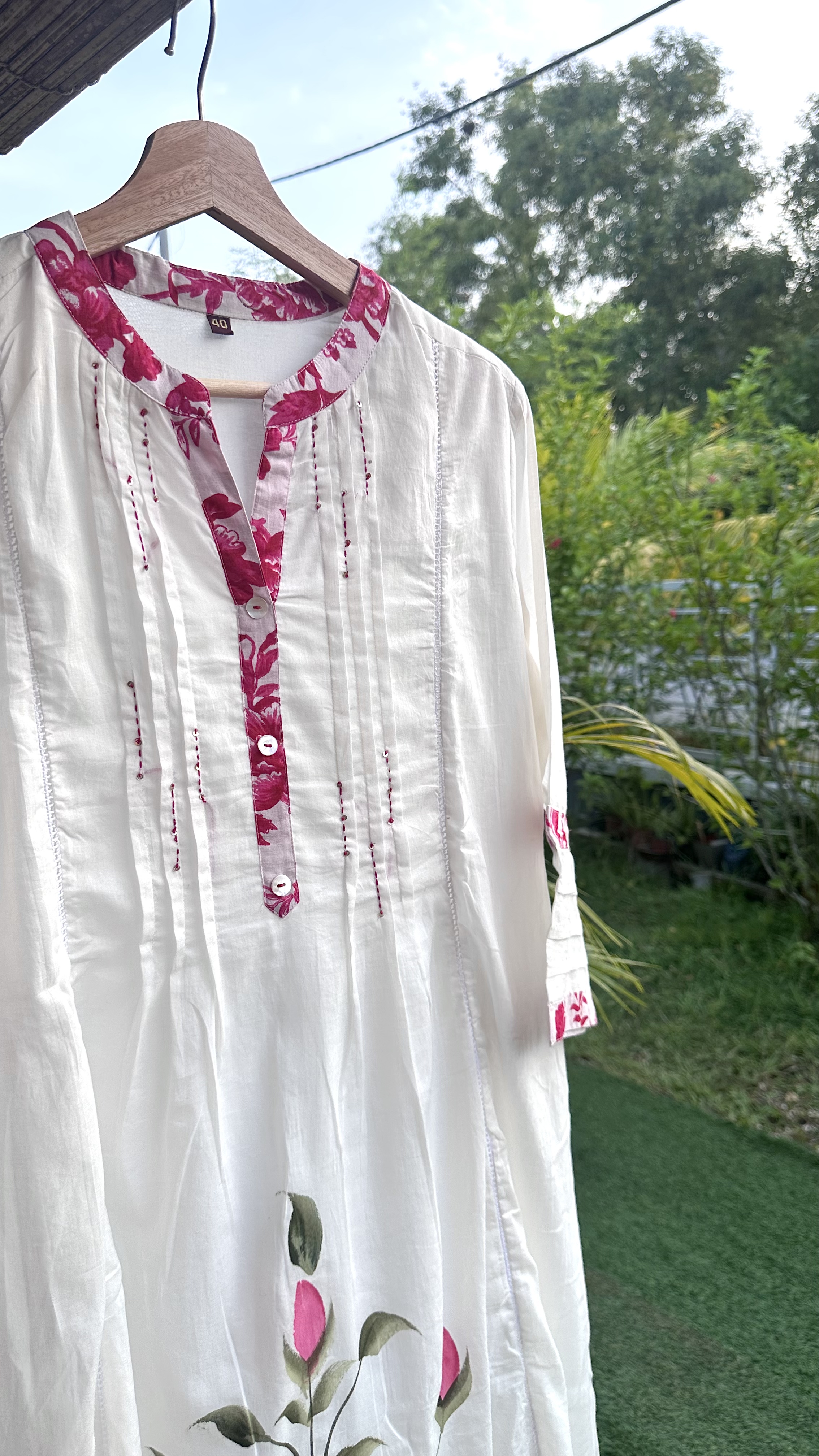 Pure Cotton Handpainted Kurta set with