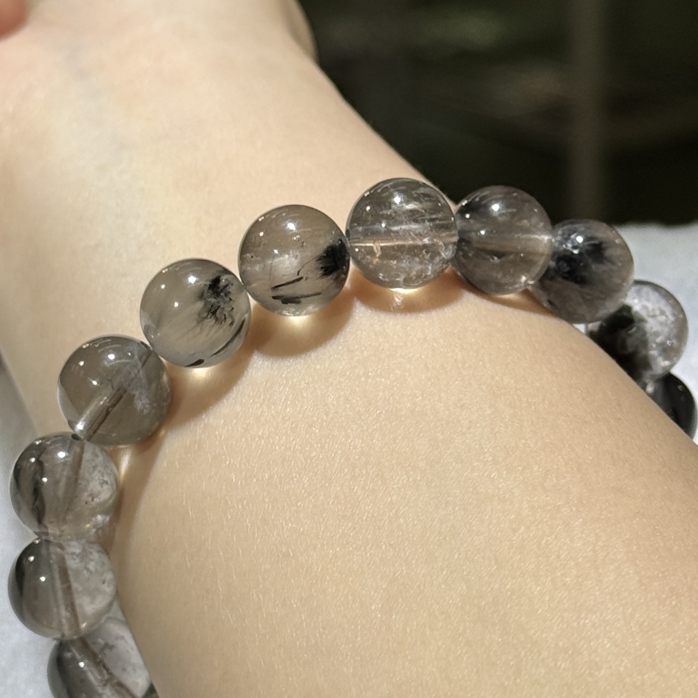 灰藍兔毛手串 11.5 mm+/-