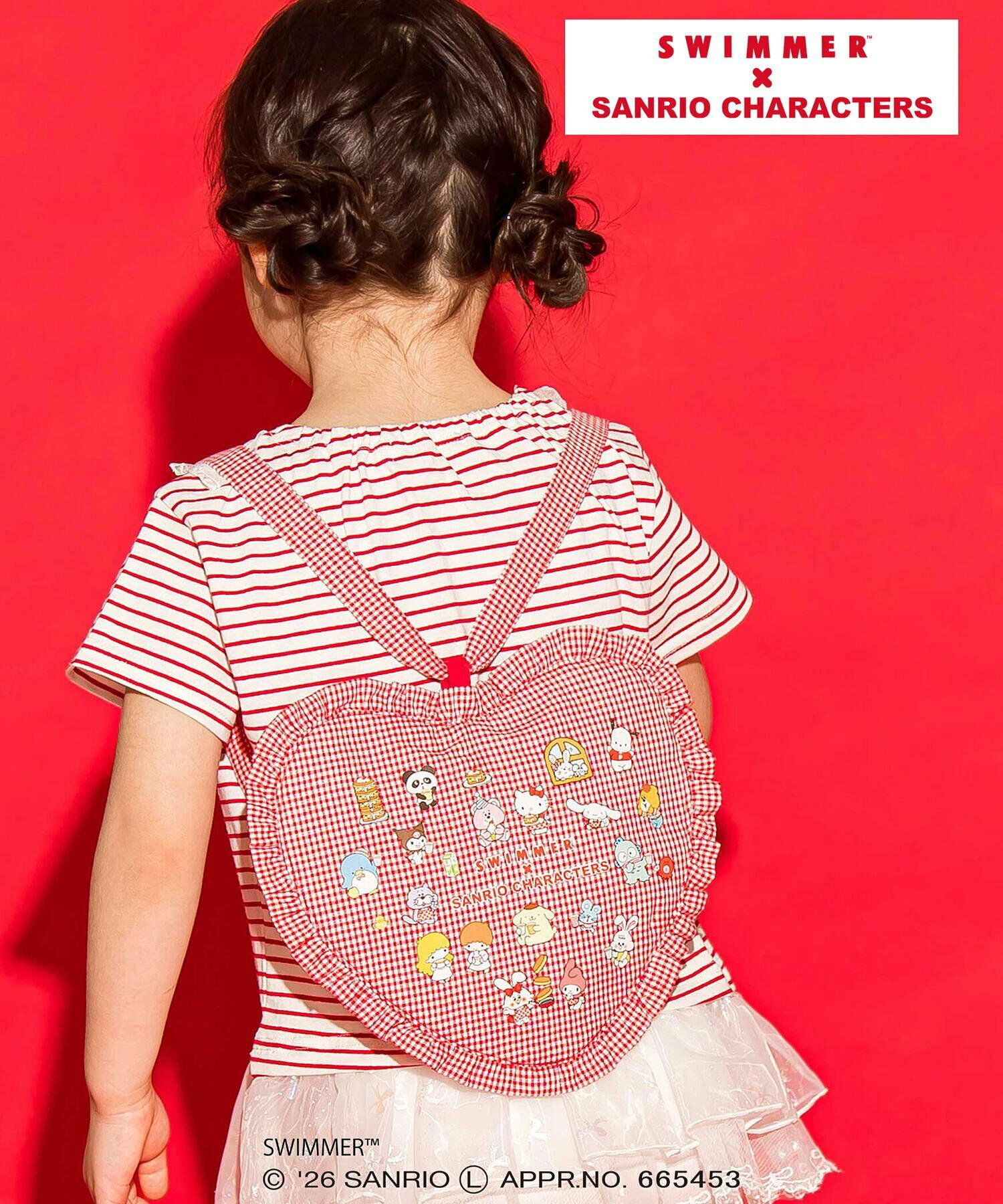 🇯🇵預訂 日本直送🇯🇵Slap Slip x Swimmer x Sanrio系列兩色人物印花荷葉邊愛心背包
