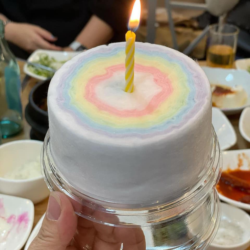 韓國彩虹棉花糖生日蛋糕
