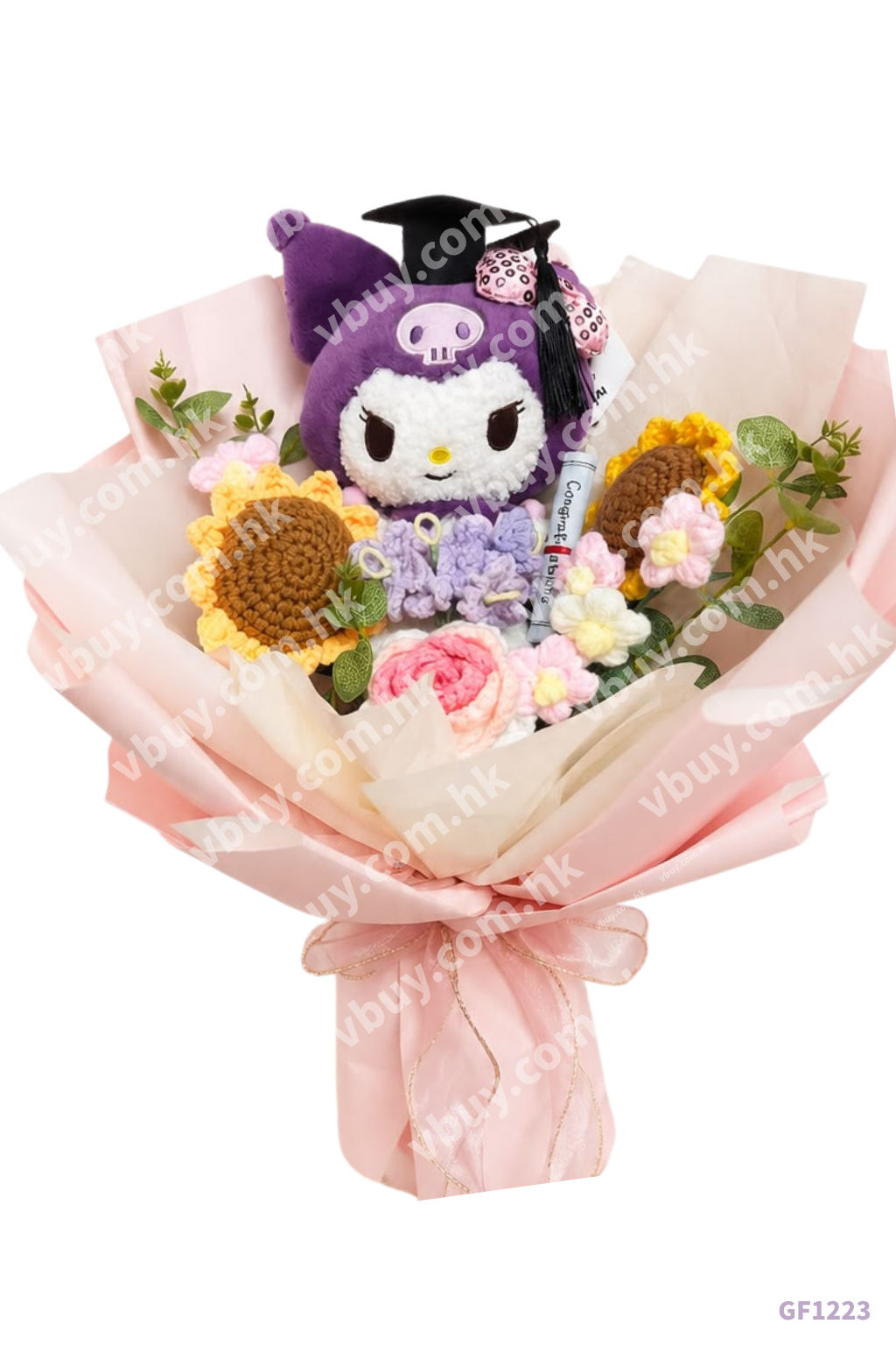 正版Kuromi 畢業公仔花束 45cm Sanrio Kuromi Graduation Bouquet 畢業禮物 香港 Vbuy