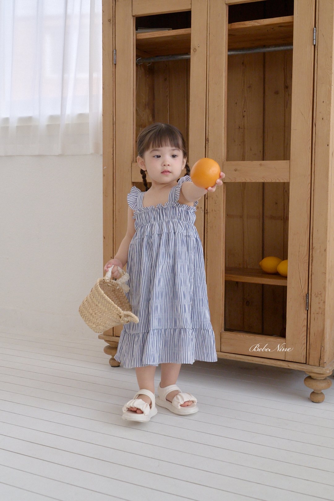 ☀️預訂 韓國直送☀️🇰🇷Bebenine兩色條紋荷葉邊吊帶連身裙