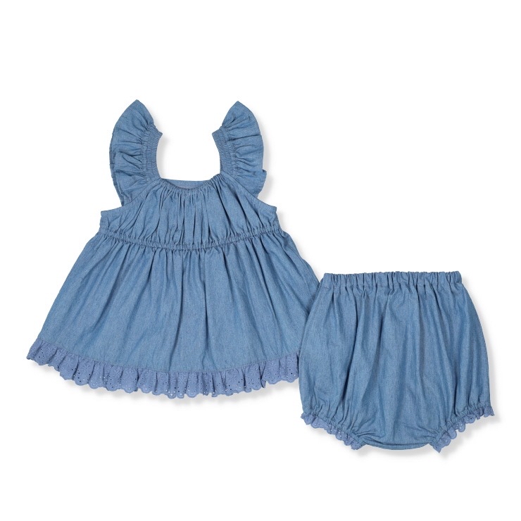 🇯🇵限量預訂 日本直送🇯🇵Polo Baby小馬刺繡牛仔荷葉邊上衣燈籠褲套裝