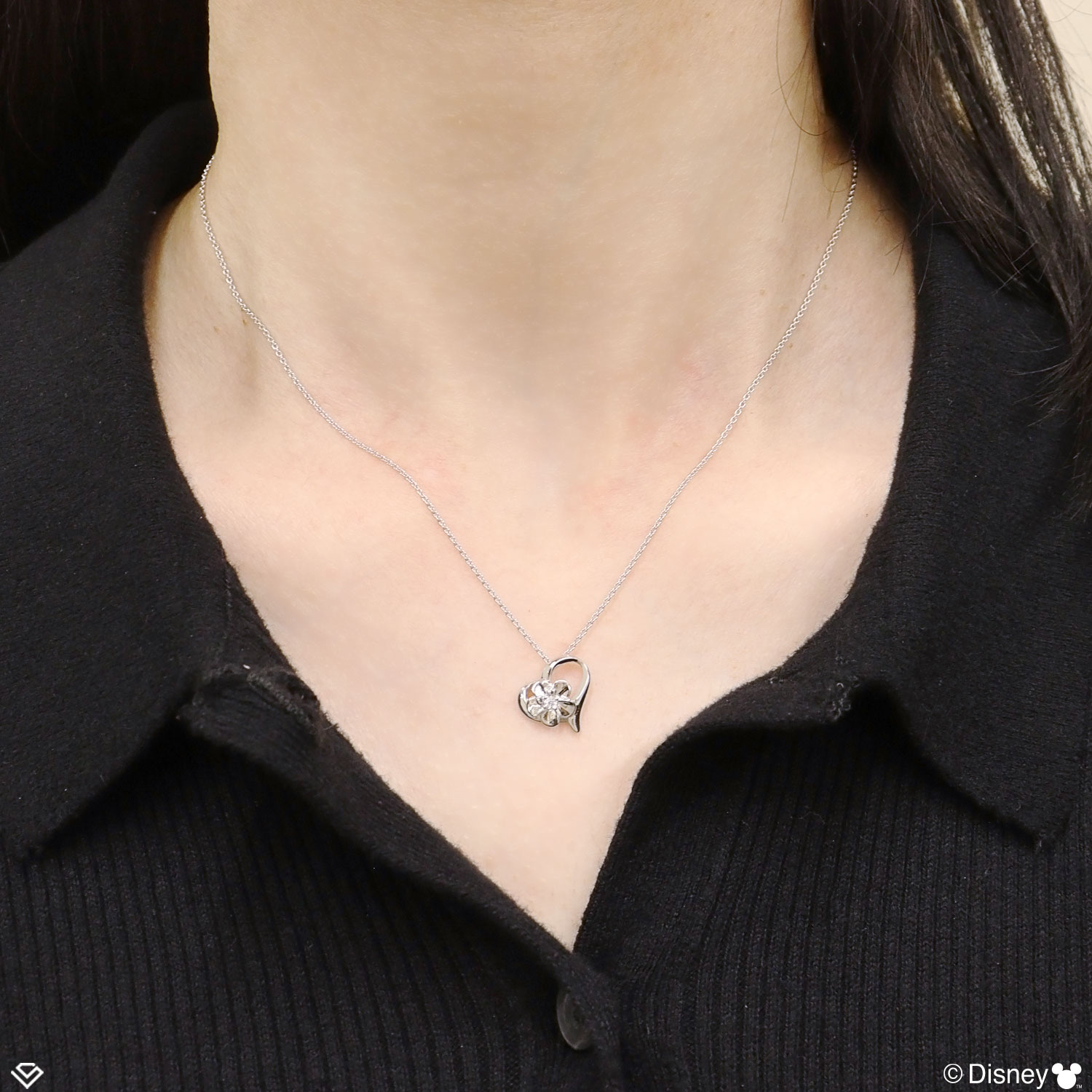 📦訂購 日本限定 LARA Christie Disney 迪士尼 Mickey Mouse 心形雞蛋花 米奇老鼠 925銀製頸鏈