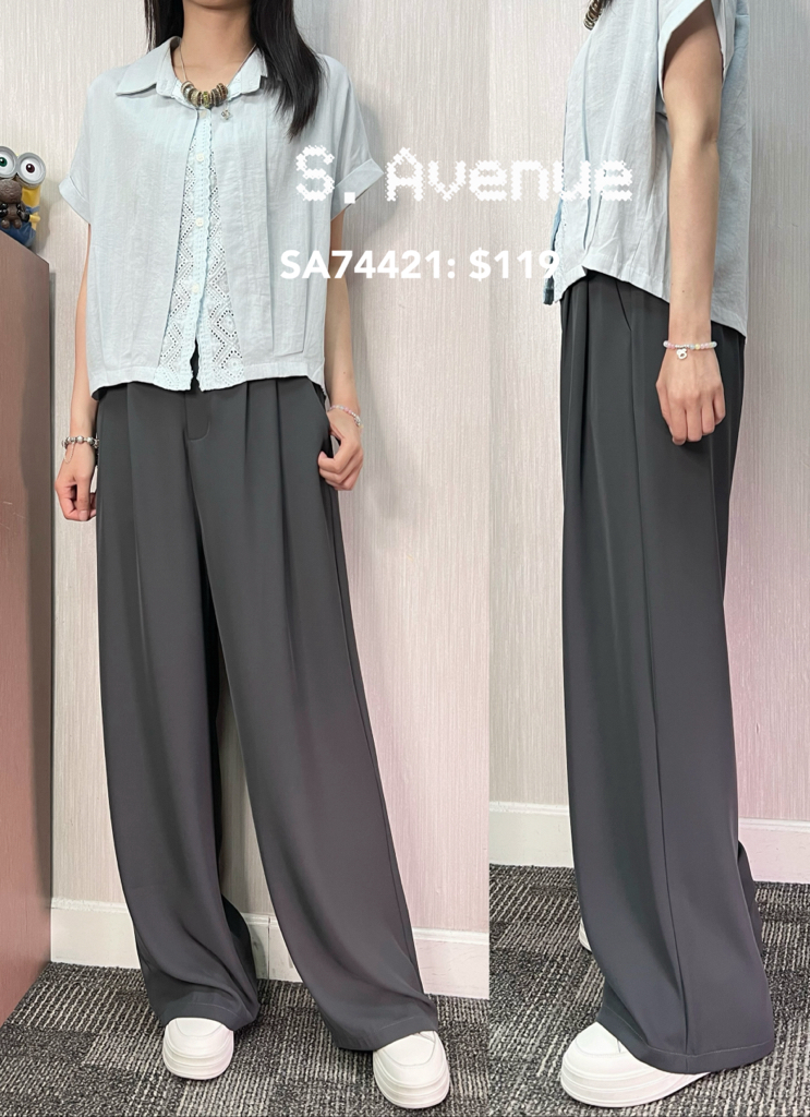 SA74421: 🩷推介前有鈕後橡筋腰靚料直筒西褲
