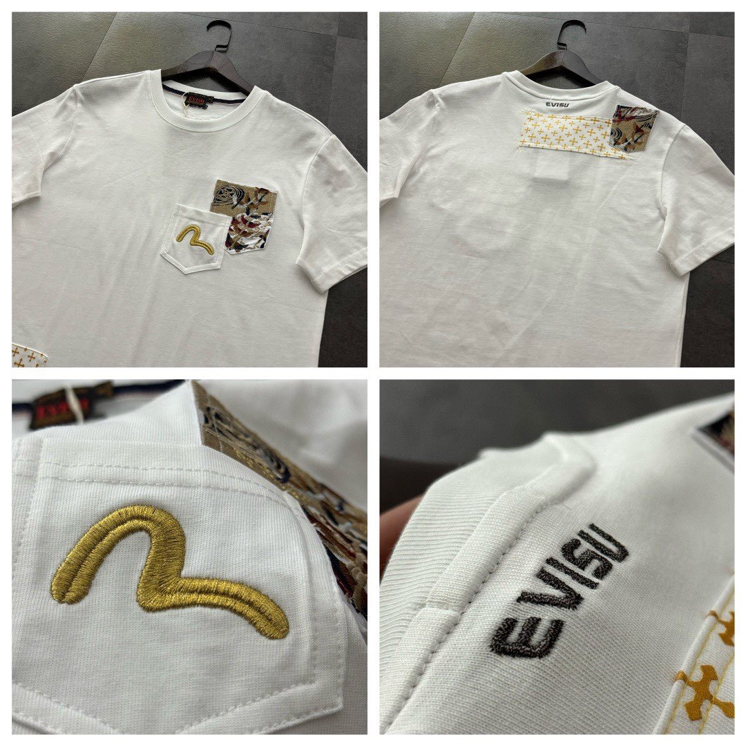 預訂 EVISU 福神2026 海鷗刺繡口袋織錦字母短袖Tee