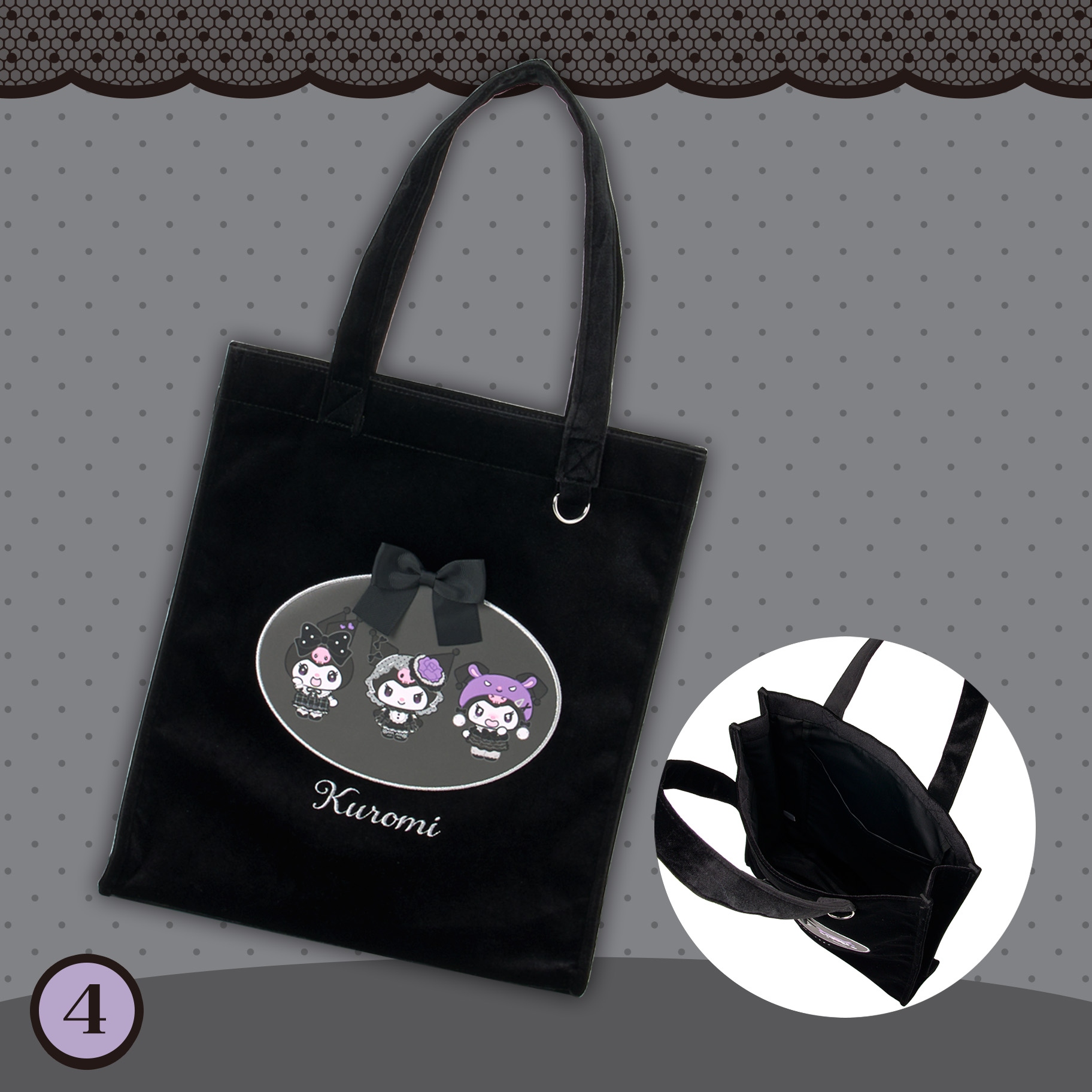 🌸 【預訂】Kuromi Mode Series<Kuromi birthday>-No.4-Tote Bag