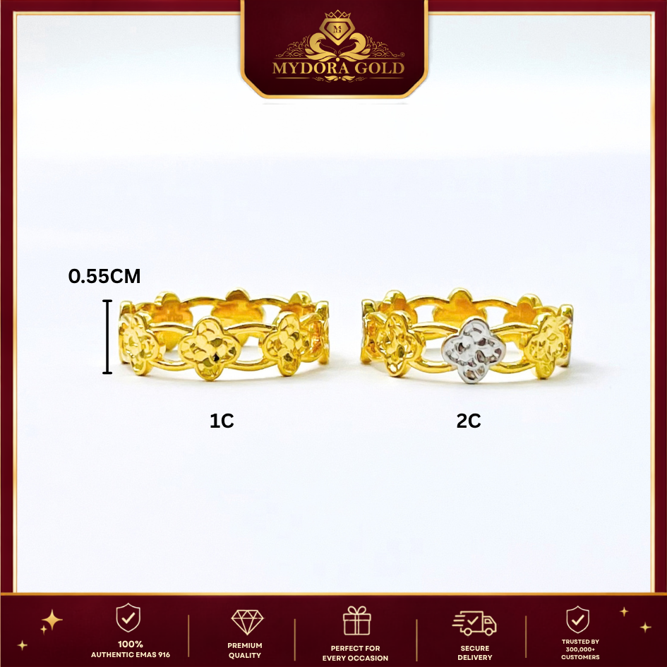 MYDORA Cincin Grace Clover (5G) l EMAS 916/22K