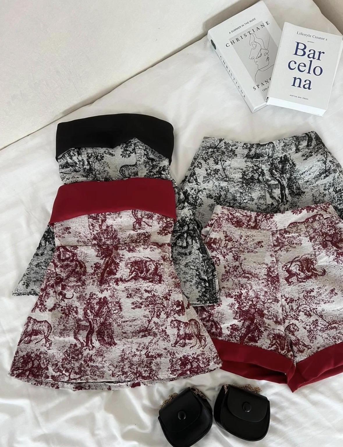 ST501印花国风抹胸套装