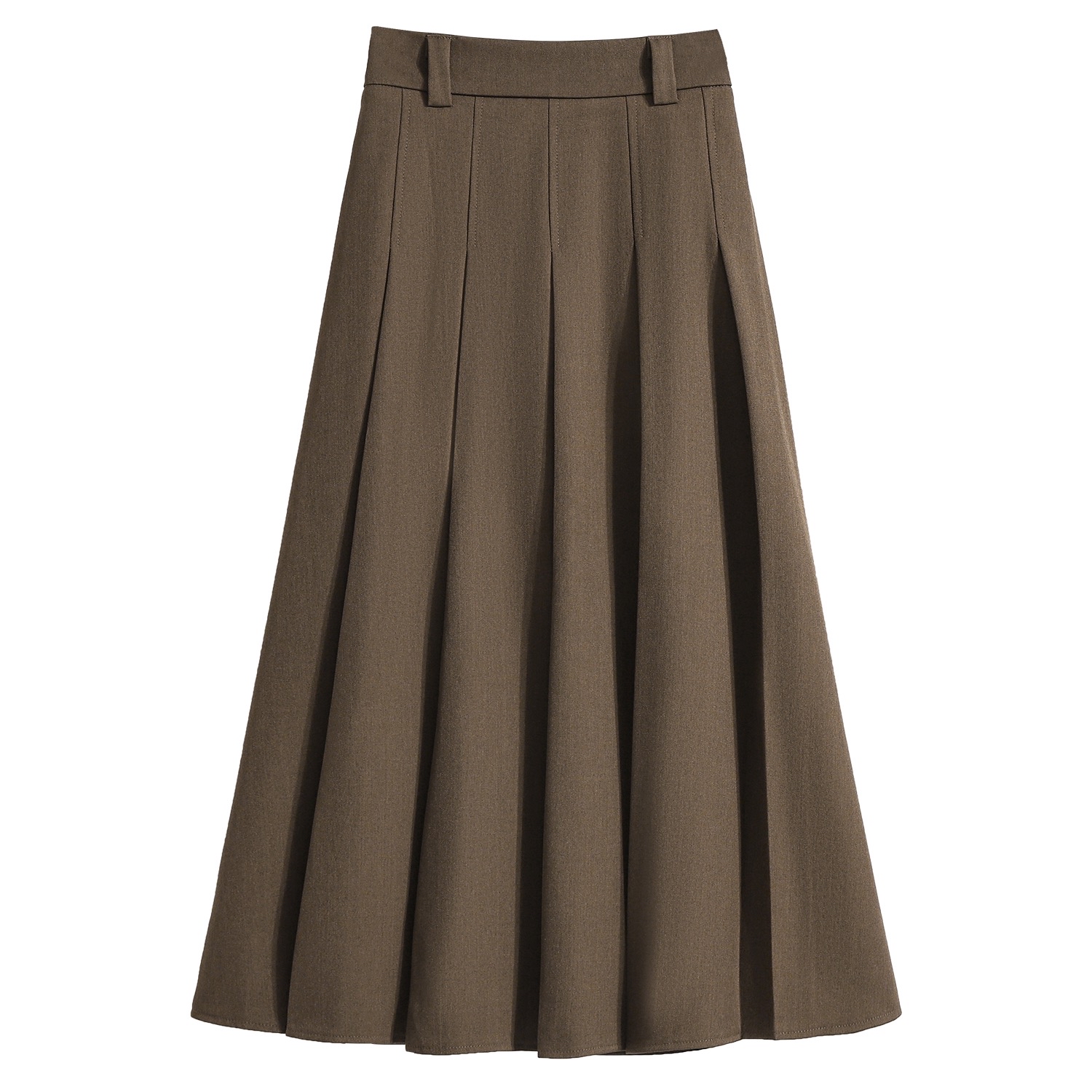 B151(7369) 韩版气质高腰显瘦下摆百褶西装A字3色长裙