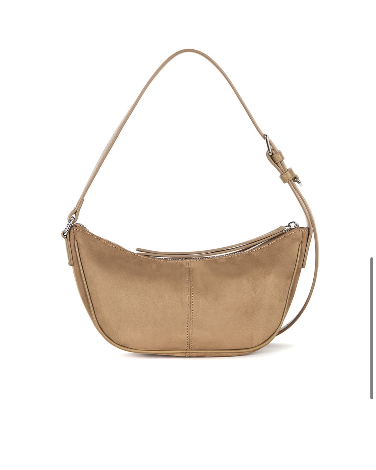 MATIN KIM 特價場 SUEDE MINI ARC HOBO BAG IN BEIGE