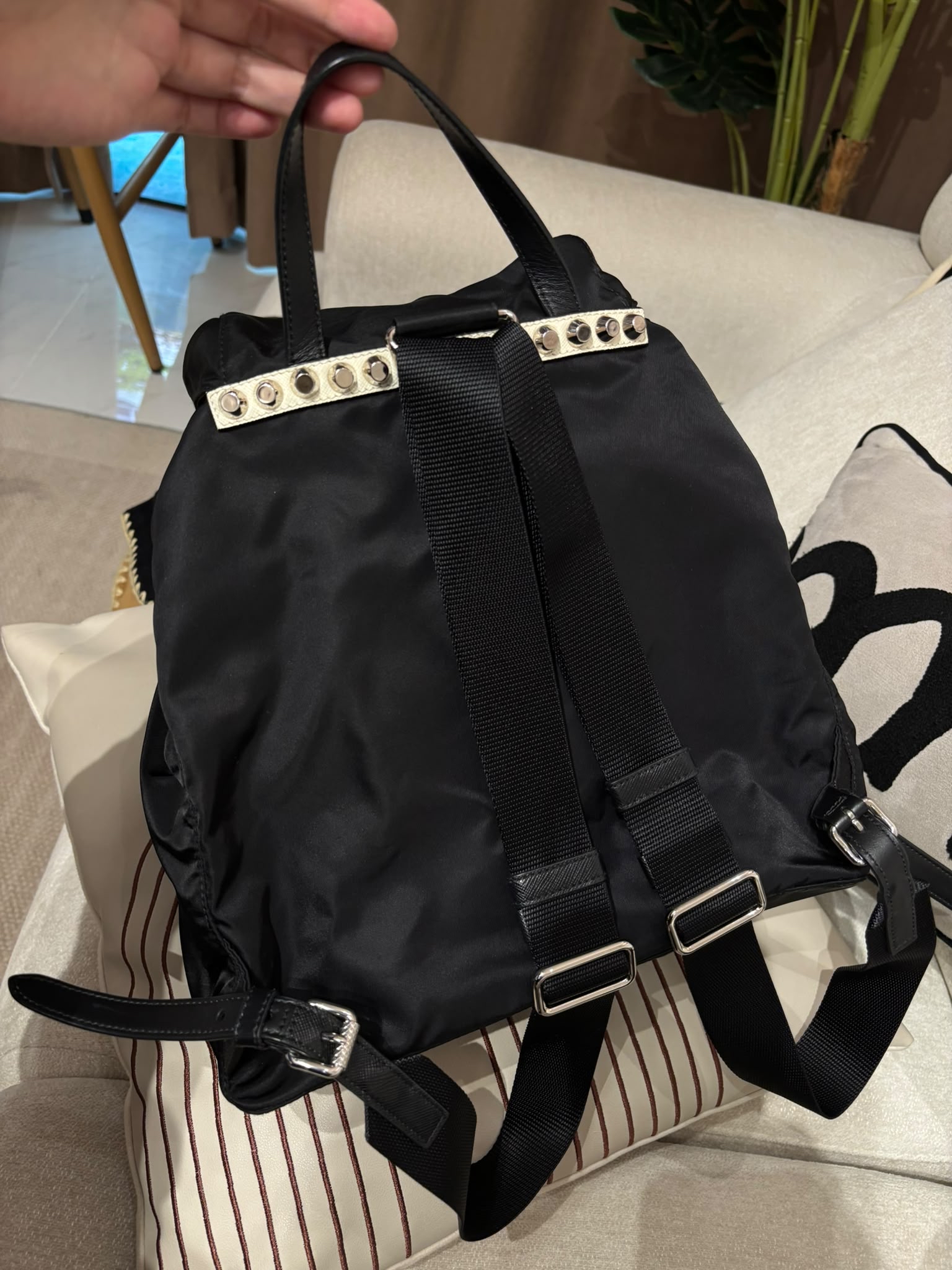 Prada backpack nylon 100%Authentic, 95%new ✅dust bag