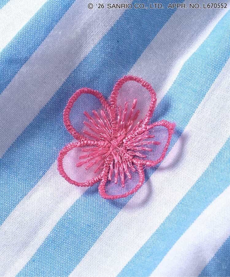 🇯🇵預訂 日本直送🇯🇵Apres les cours x Sanrio系列兩色人物刺繡蕾絲花卉荷葉邊條紋上衣