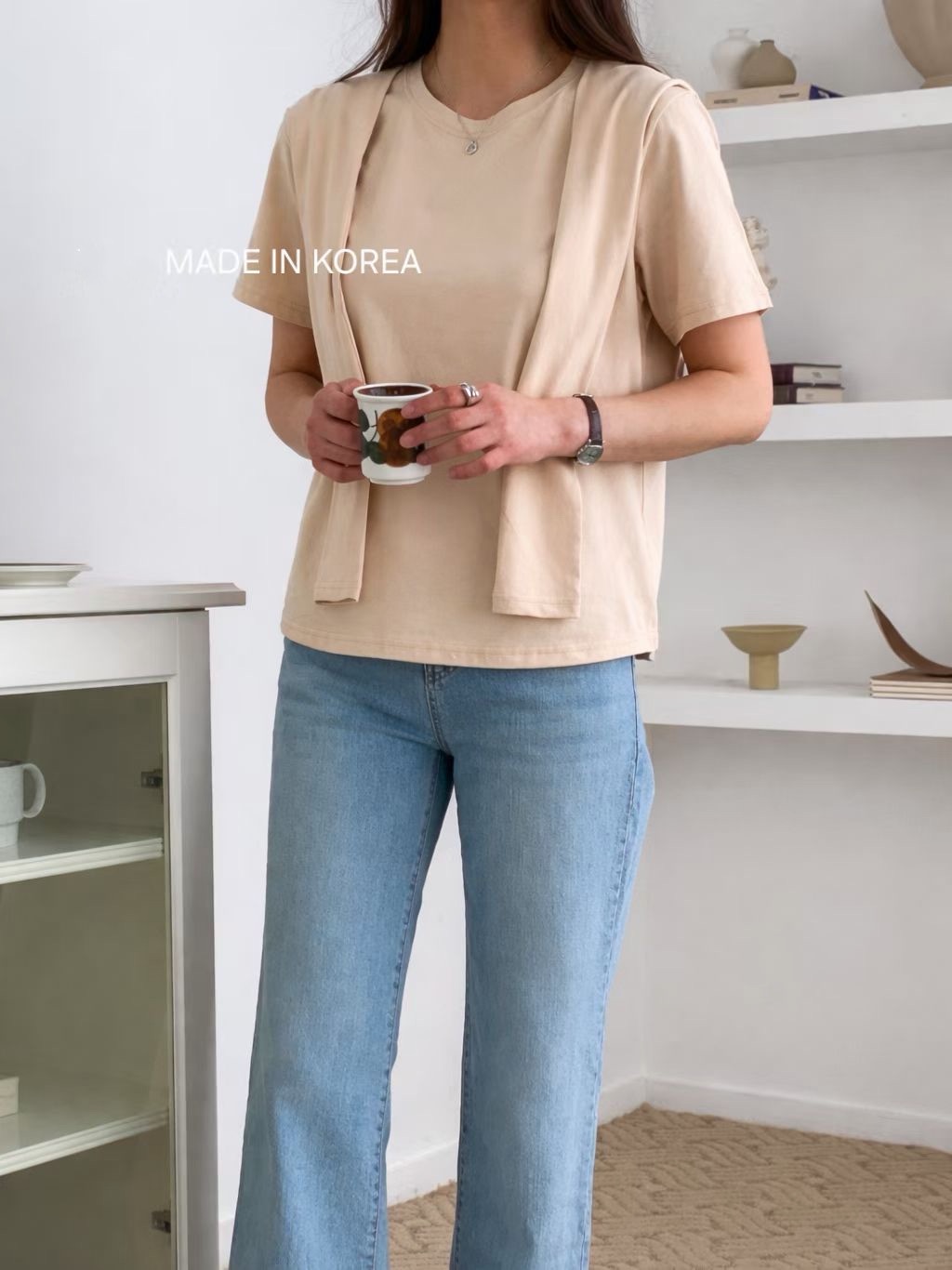 G6226 韓國🇰🇷Tee+披肩Set