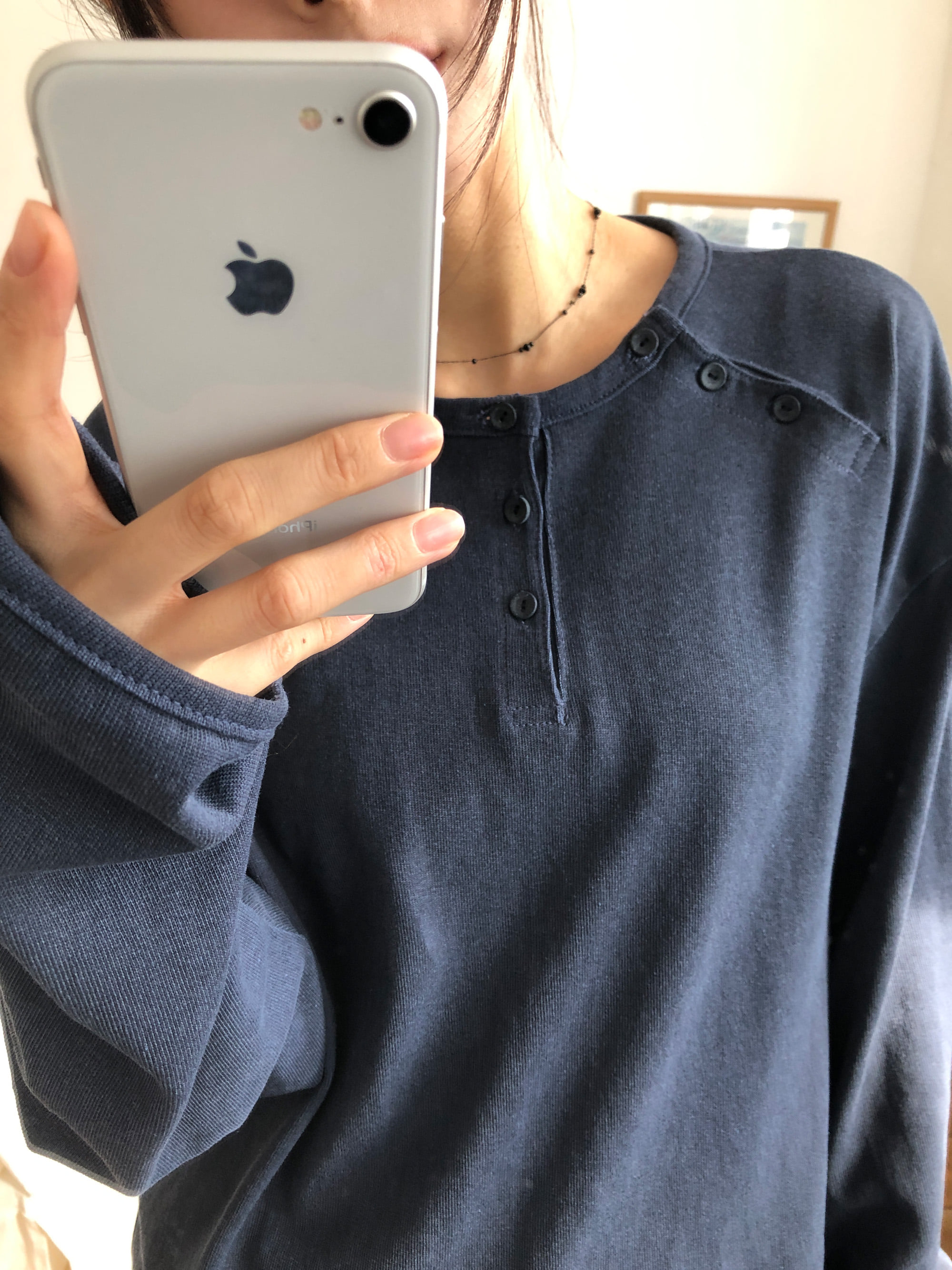 Asymmetric Button Long Sleeve