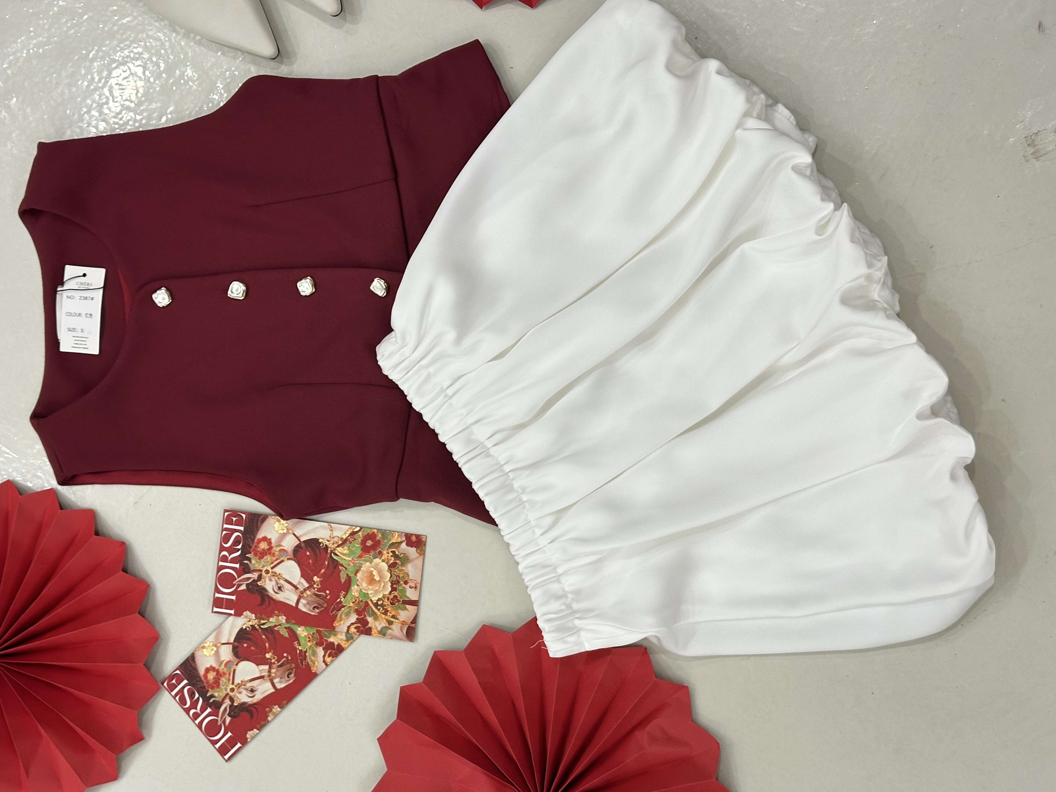 2387 PREMIUM DESIGN SET 马甲花苞裙套装