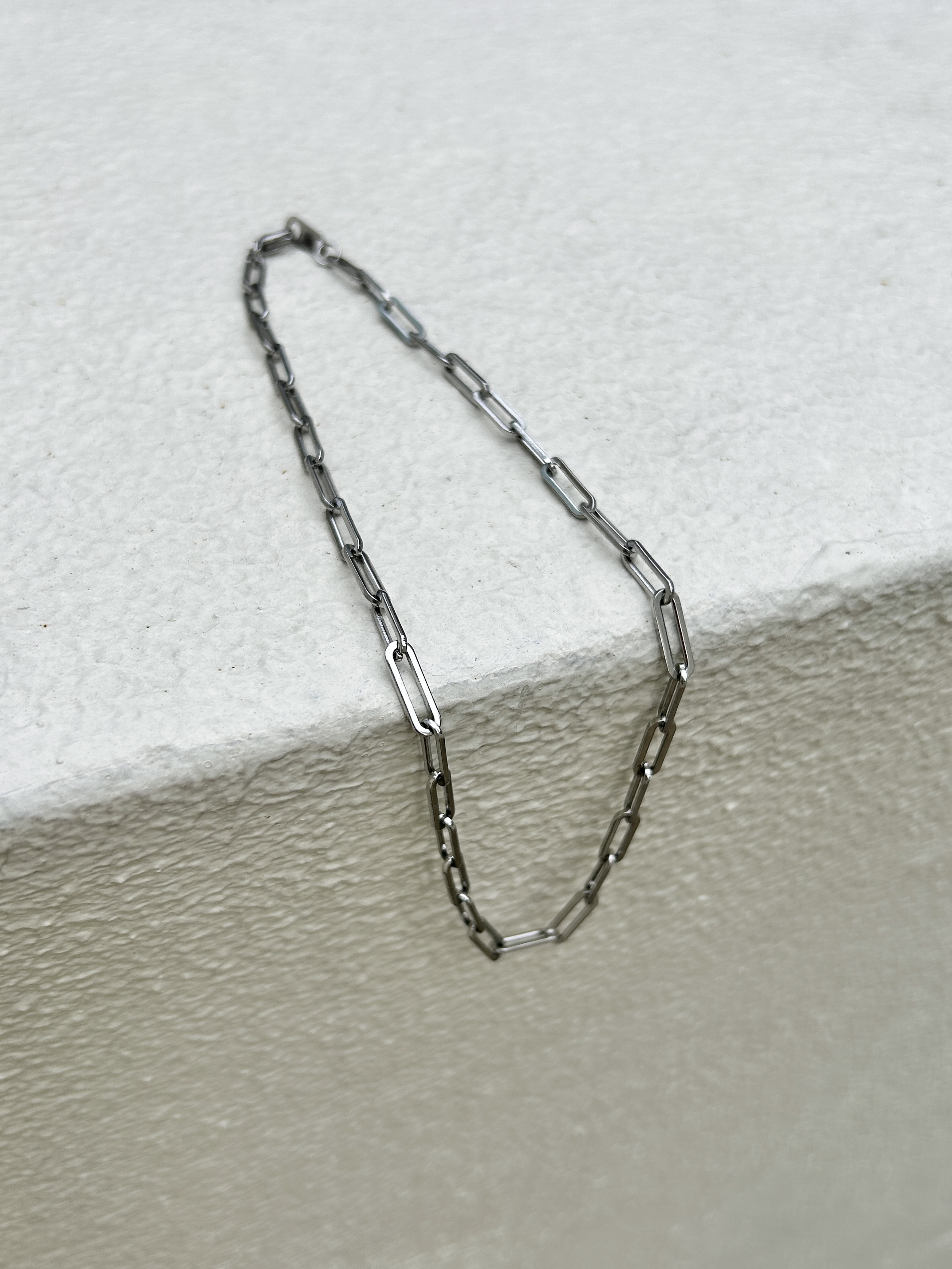 Silver simple chain stainless necklace