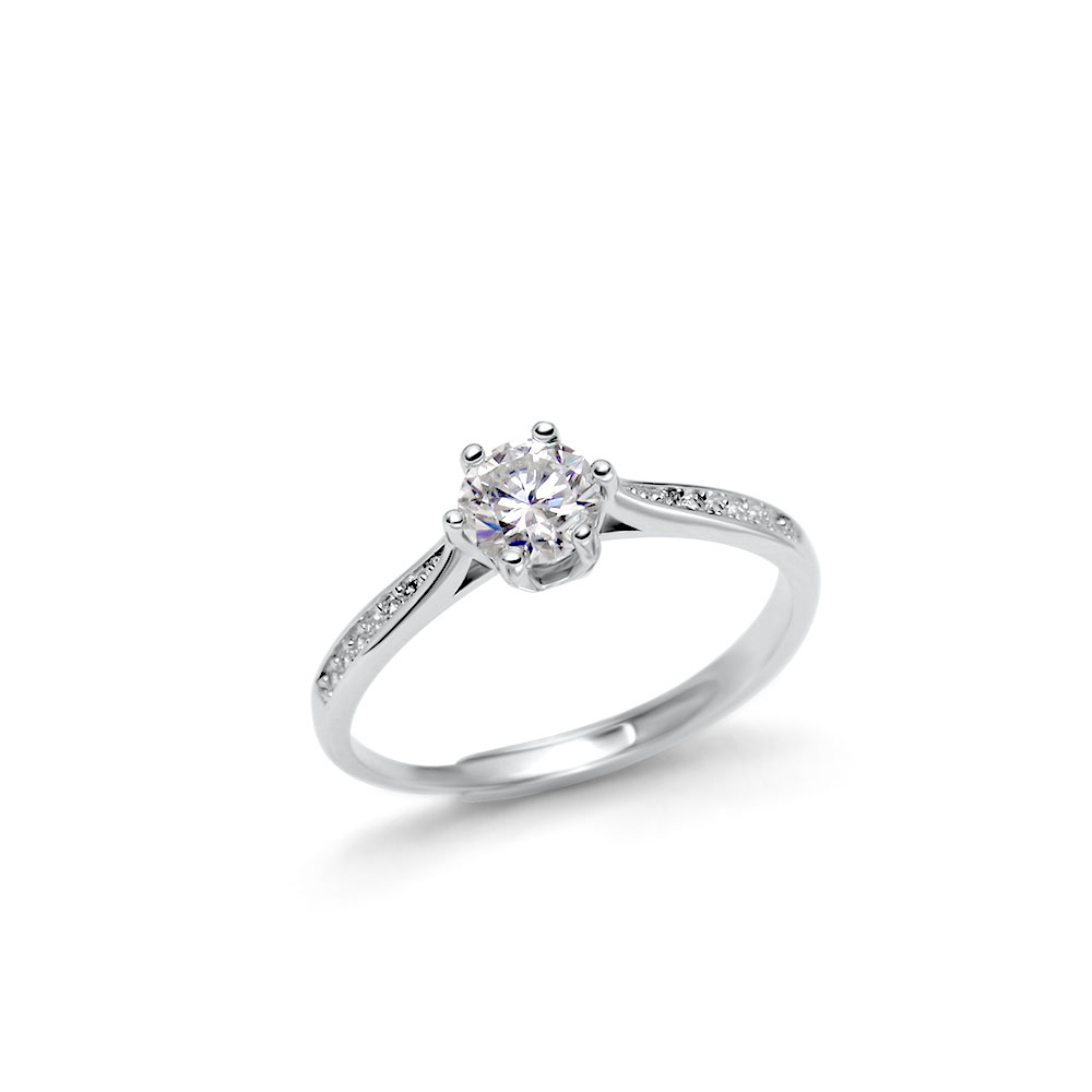 📦訂購 台灣限定 STORY 故事銀飾 浪漫約定 經典六爪莫桑石鑽戒 戒指