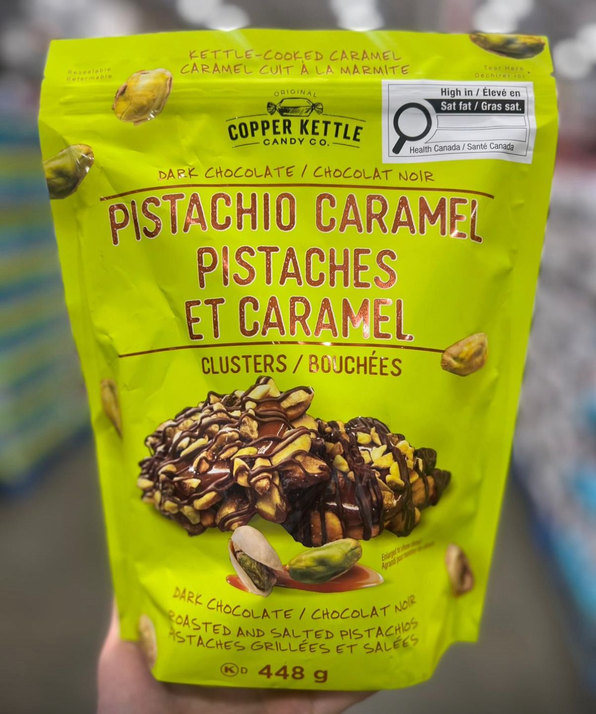 加拿大直送-Copper Kettle 焦糖開心果黑朱古力 448g