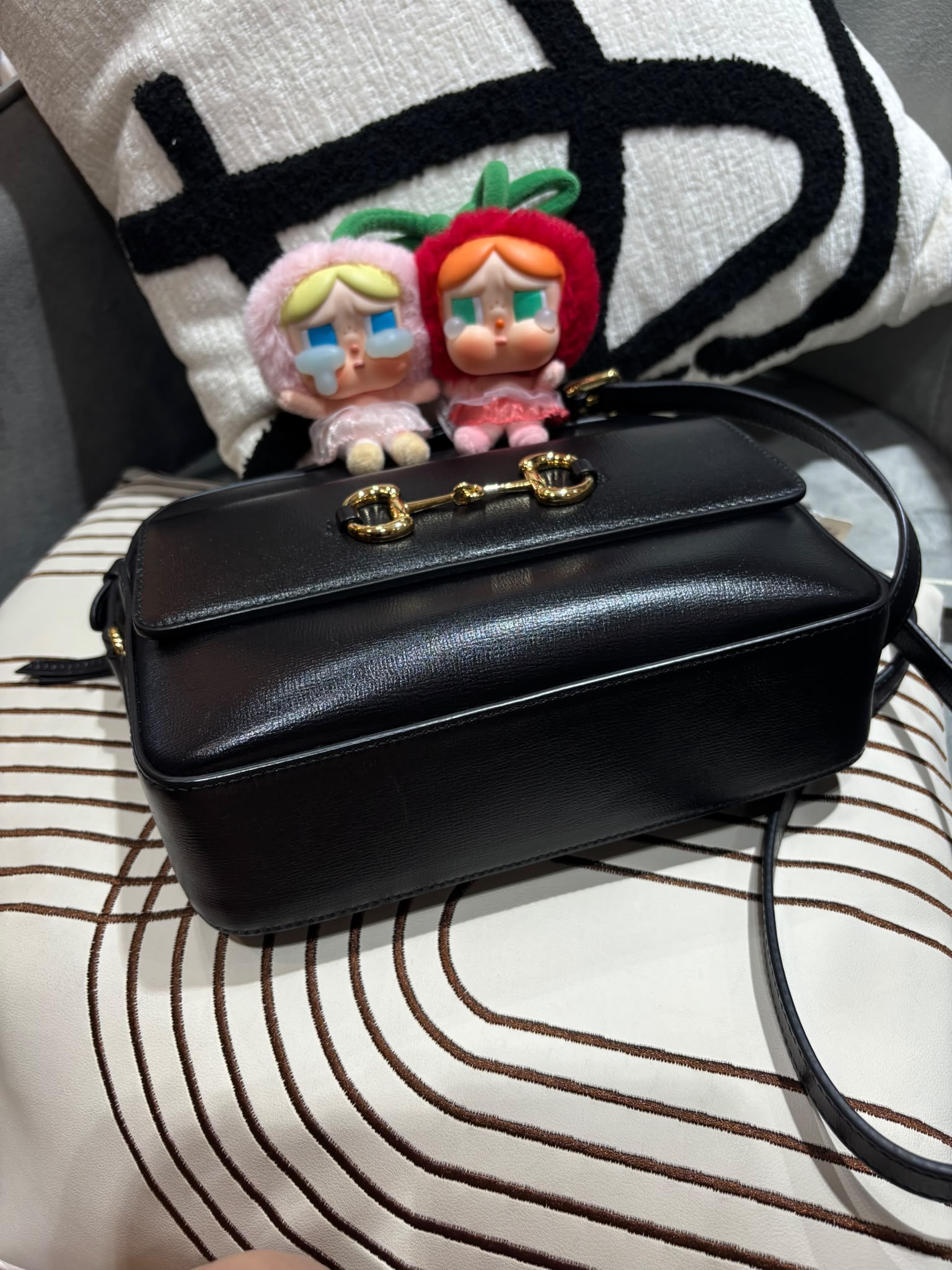 Gucci horsebit 1955 camera bag 黑金牛皮,100%Authentic, 98%New ✅專門店收據✅Tap✅Dust bag
