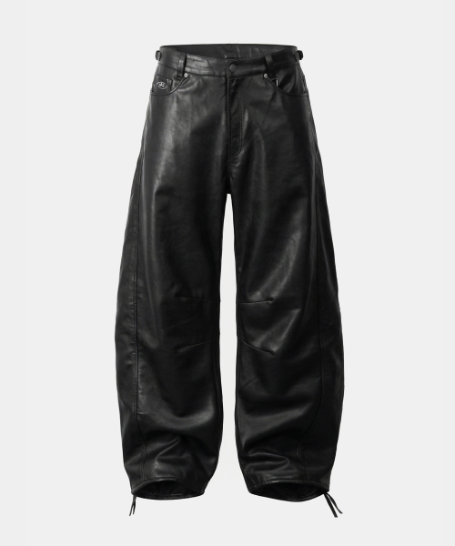 Viper 301 Semi-Curved Pants - Black Leather - 바이퍼 301 세미 커브드 팬츠 - 블랙레더