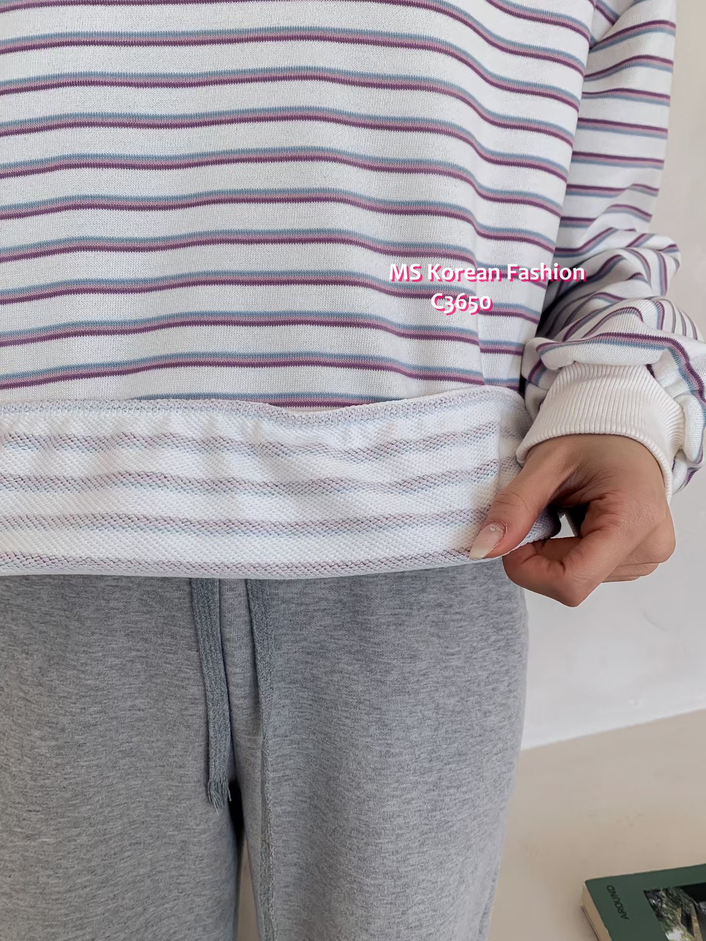 C3650 韓國🇰🇷靚色橫間top