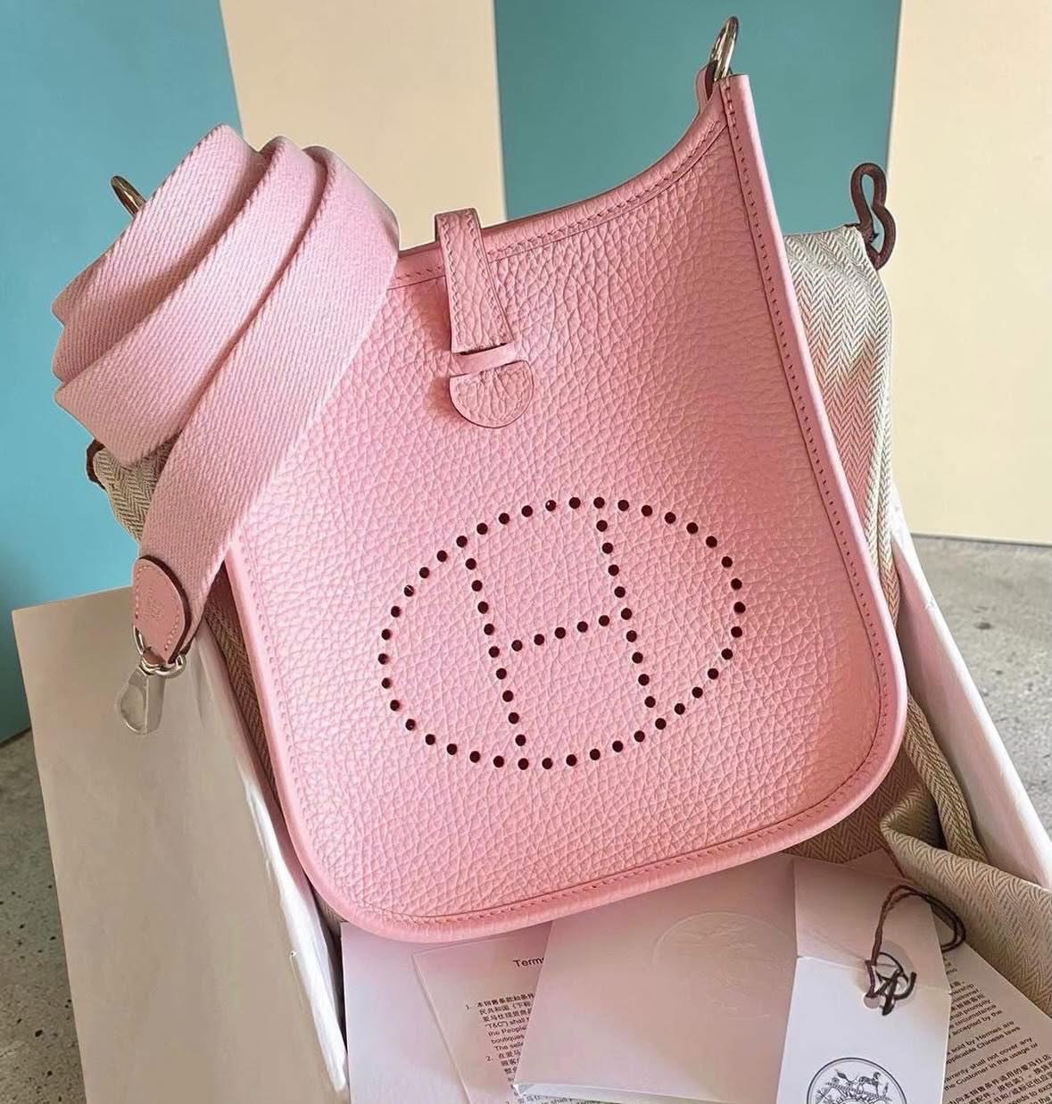 全新 Hermes Mini Evelyne 櫻花粉 Stamp K 100%Authentic, 100%new ✅Dust bag ✅box