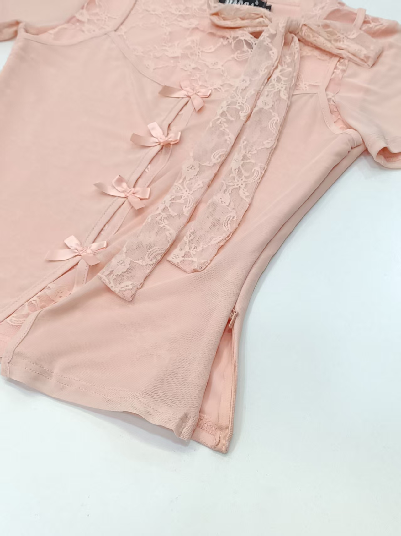 Mesh Lace Fake Two-Piece Top M234