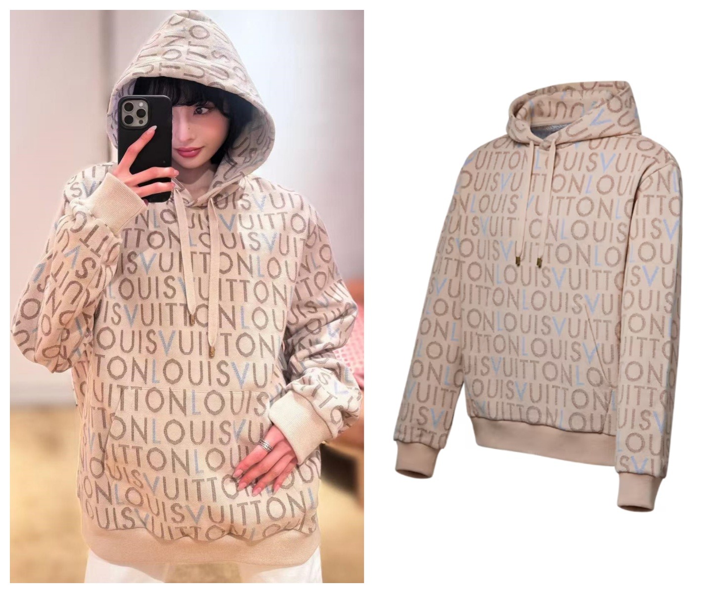 【頂級原單】LV Jacquard Signature Hoodie 提花標誌連帽衫