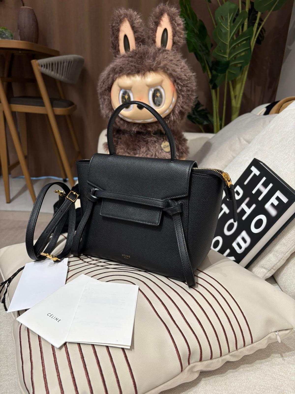 Celine nano belt bag 黑金牛皮 100%Authentic , 95%new ✅收據✅tap booklet✅dust bag