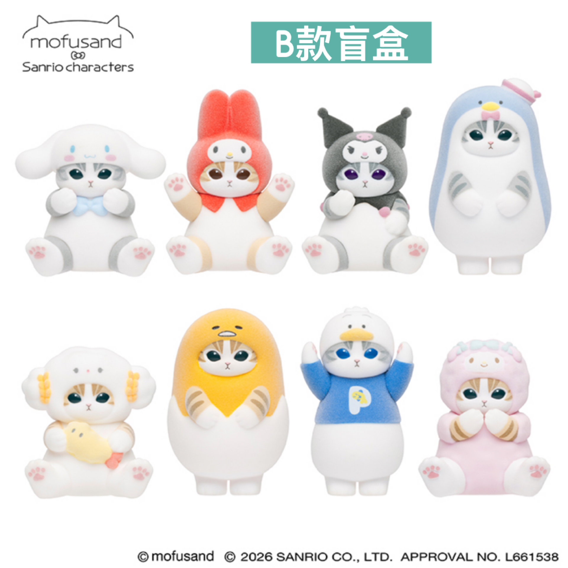 日本預訂📍Mofusand貓貓 x Sanrio系列第三彈 - 小模型盲盒 17/4日本開售