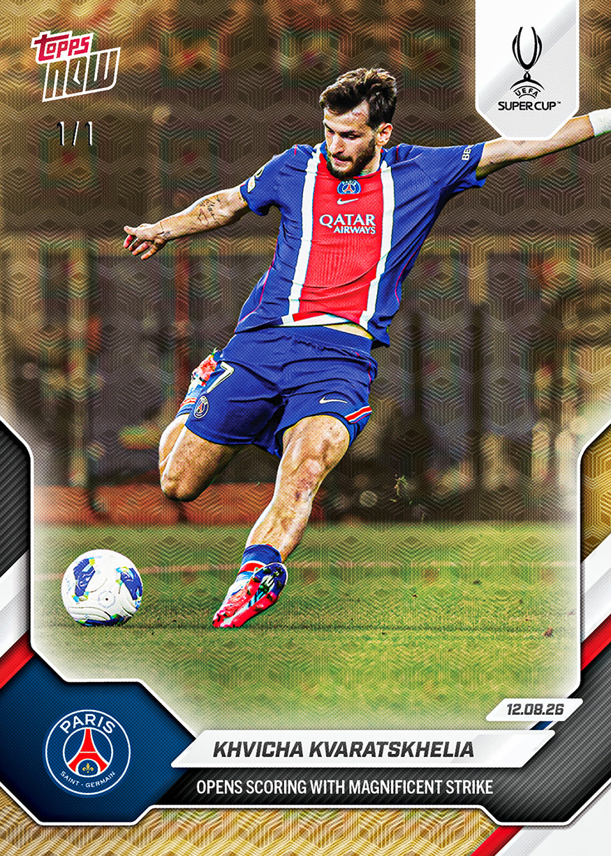 Khvicha Kvaratskhelia - 2026/27 UCL Topps NOW® #3 UEFA Super Cup 入球卡【團購】