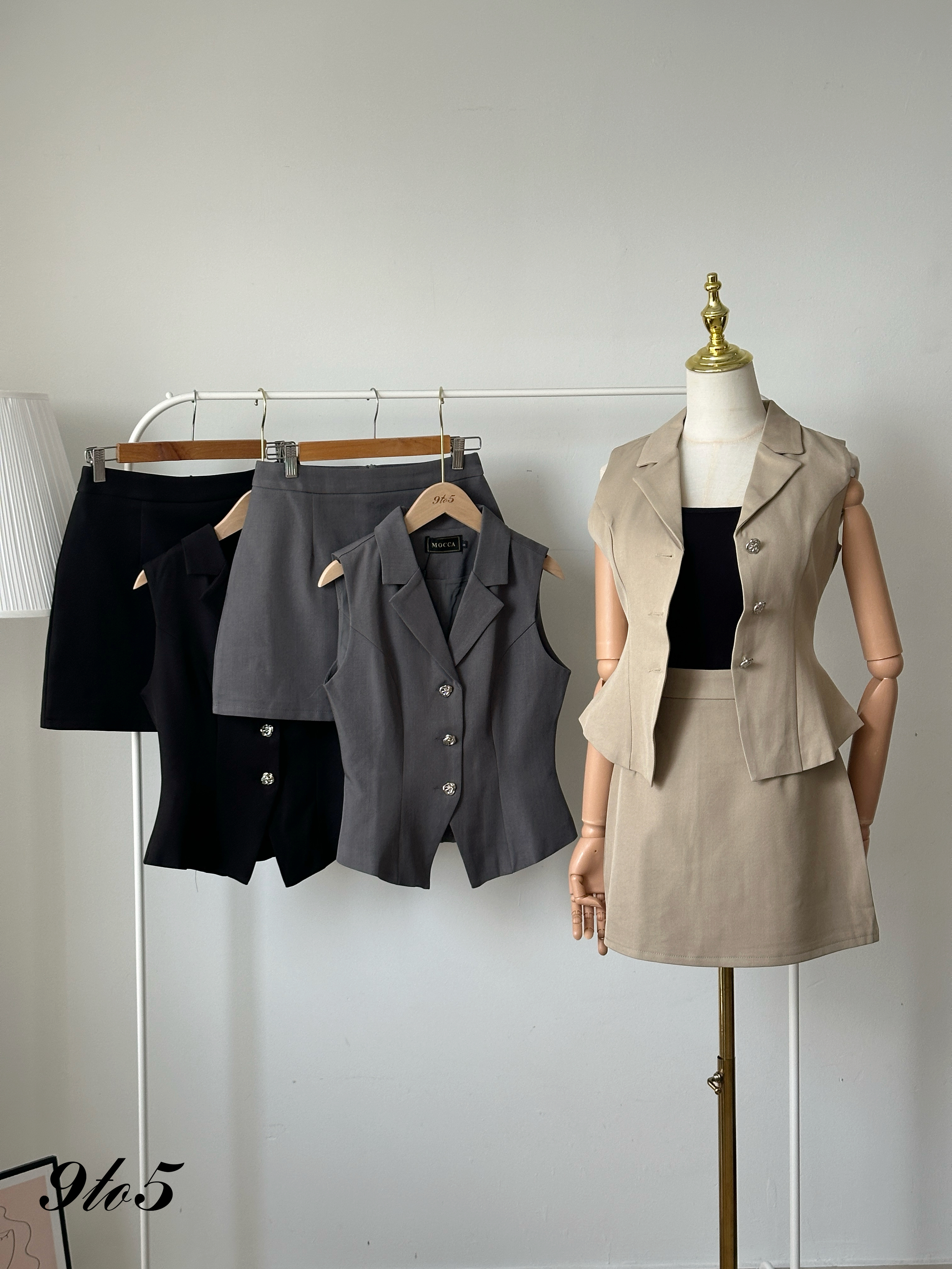 D2358 Vest Blazer Set - 3 Colors 