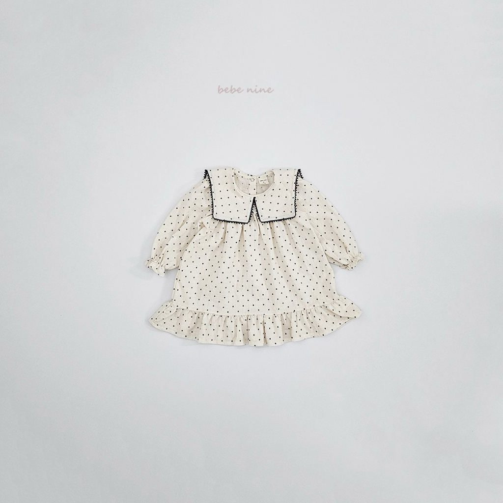 🌸預訂 韓國直送🌸🇰🇷Bebenine兩色方領波點荷葉邊長袖連身裙