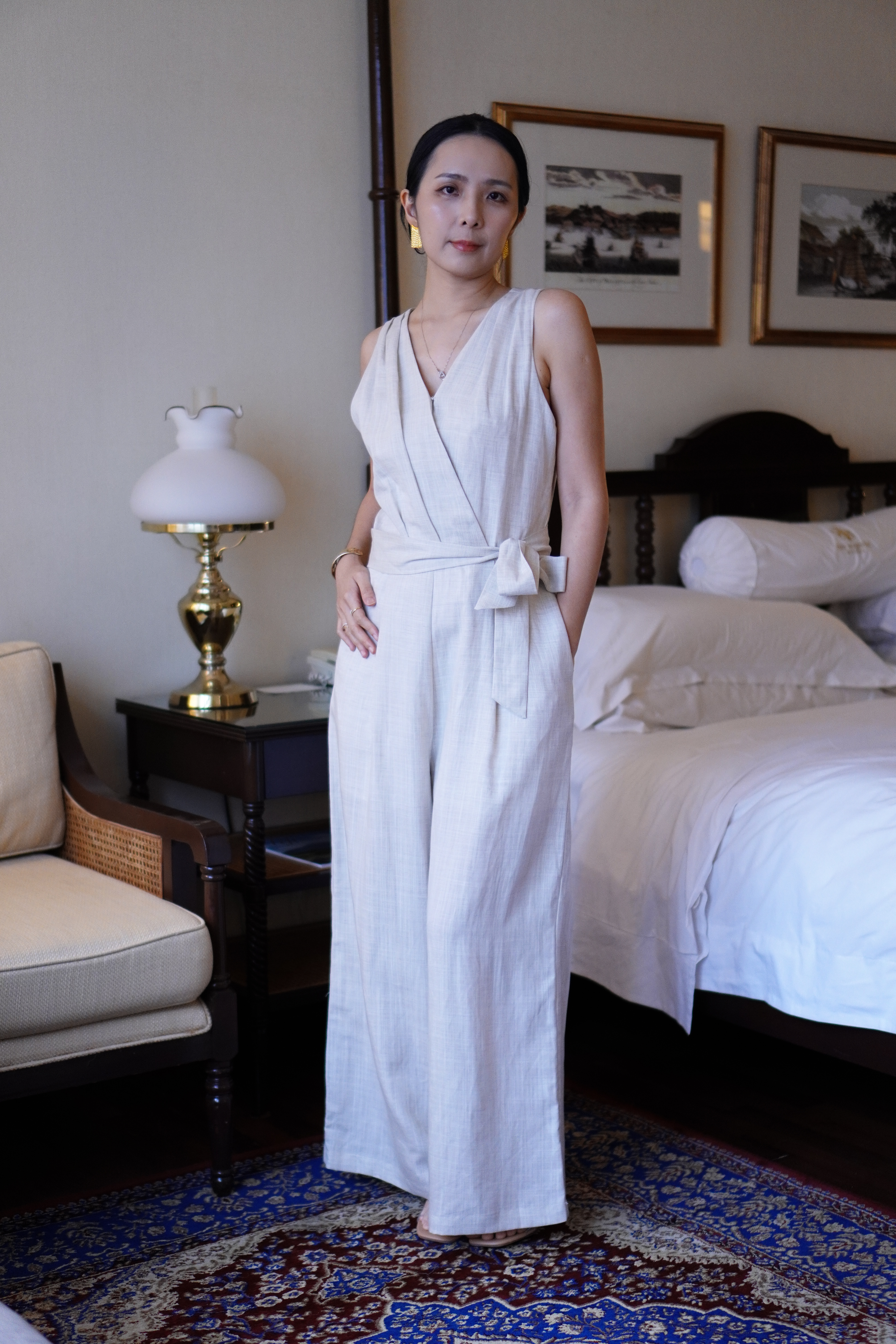 亚麻阔腿连体裤 Linen Jumpsuits