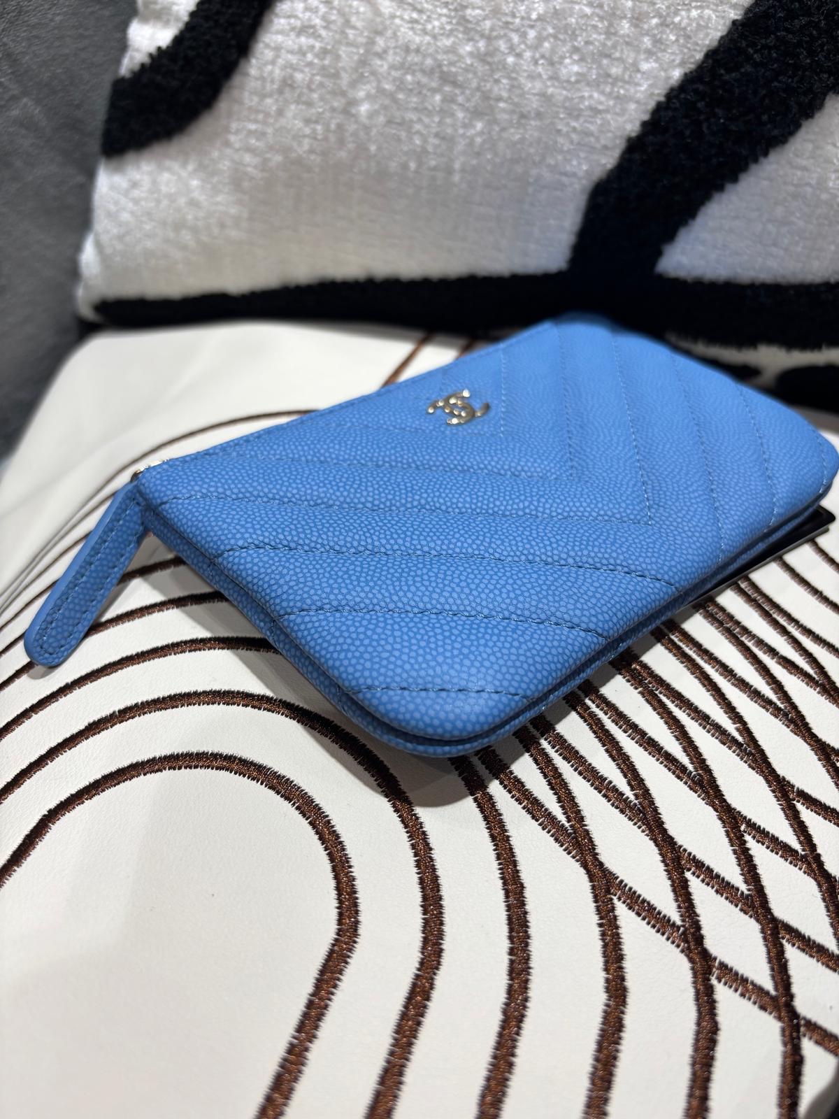 Chanel mini zip pouch 荔枝牛皮拉鍊卡包 100%Authentic,Unused ✅27card  ✅Box 