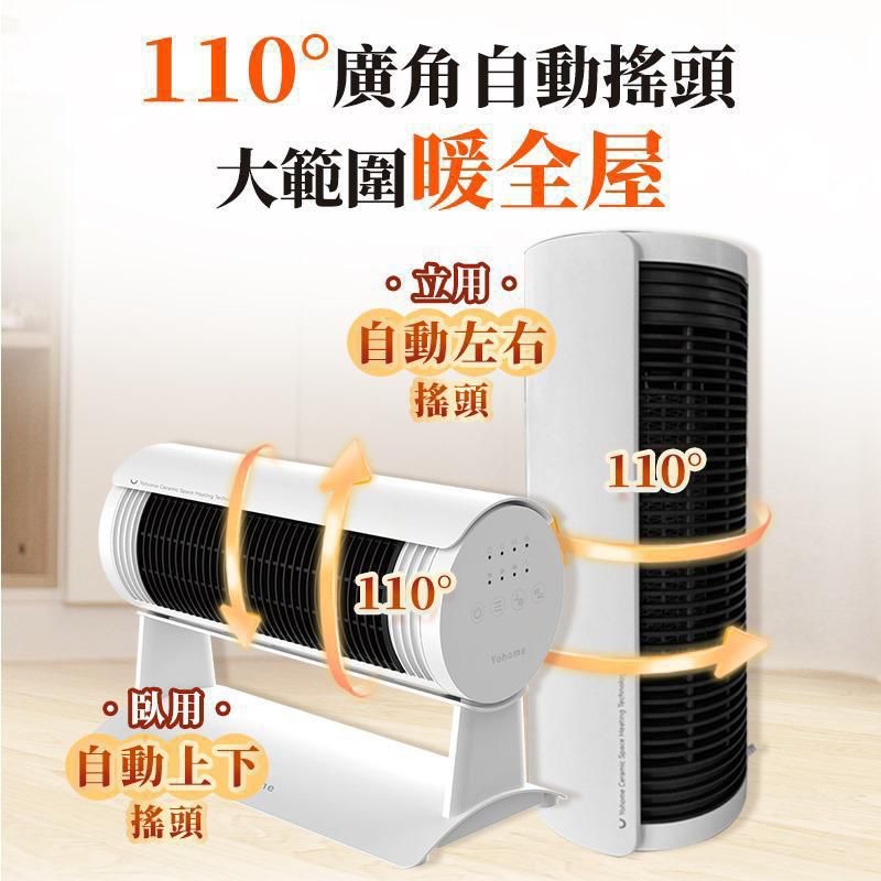 日本Yohome立臥式廣角4D搖頭萬用全身速熱暖風機(新風版)