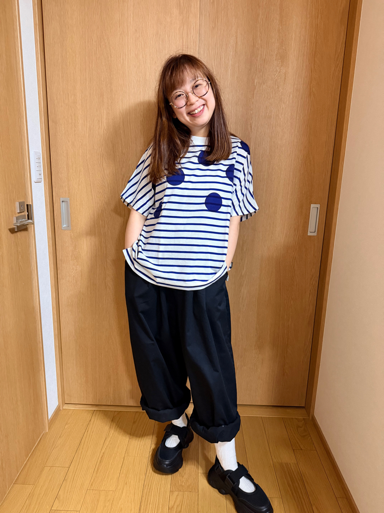 間條波點衫