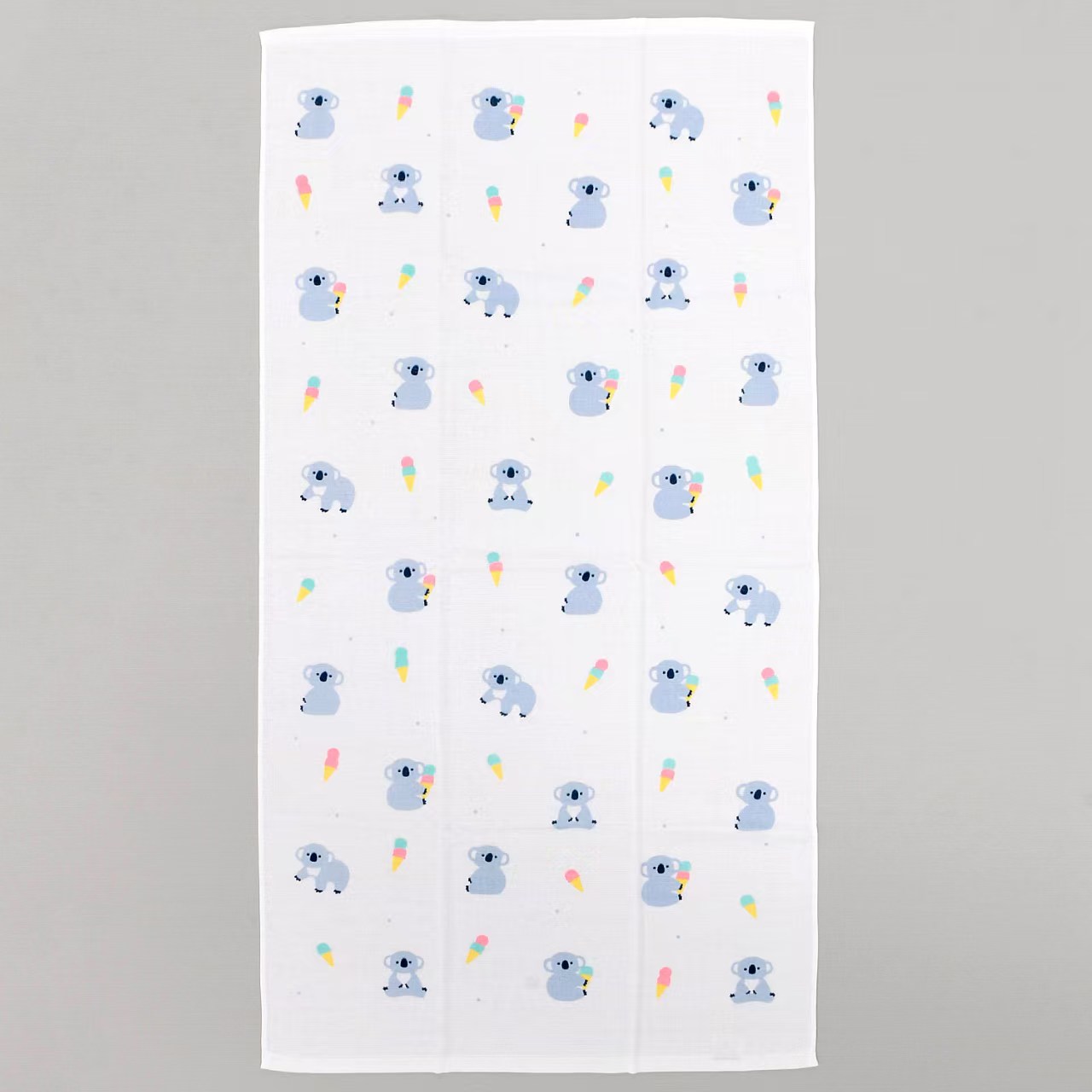 【日本製】可愛動物圖案 雙面紗布+毛巾布純棉浴巾 (60×120cm) — 柔軟、吸水、防噏味！