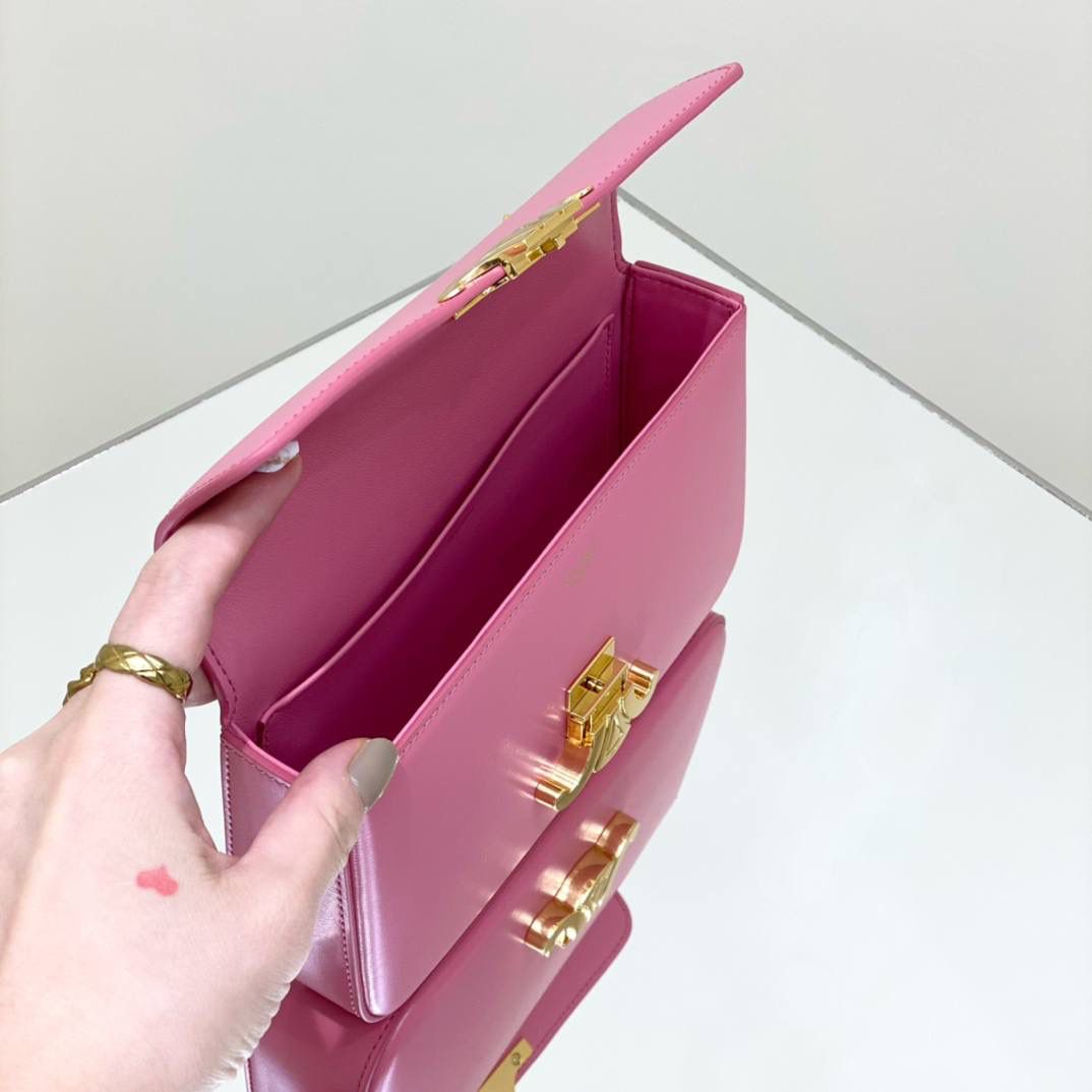 🔥大货实拍图 𝗖𝗘𝗟𝗜𝗡𝗘 ♥ 𝗧𝗥𝗜𝗢𝗠𝗣𝗛𝗘链条腋下包 型号：197993 尺寸：20.5*11.5*4cm