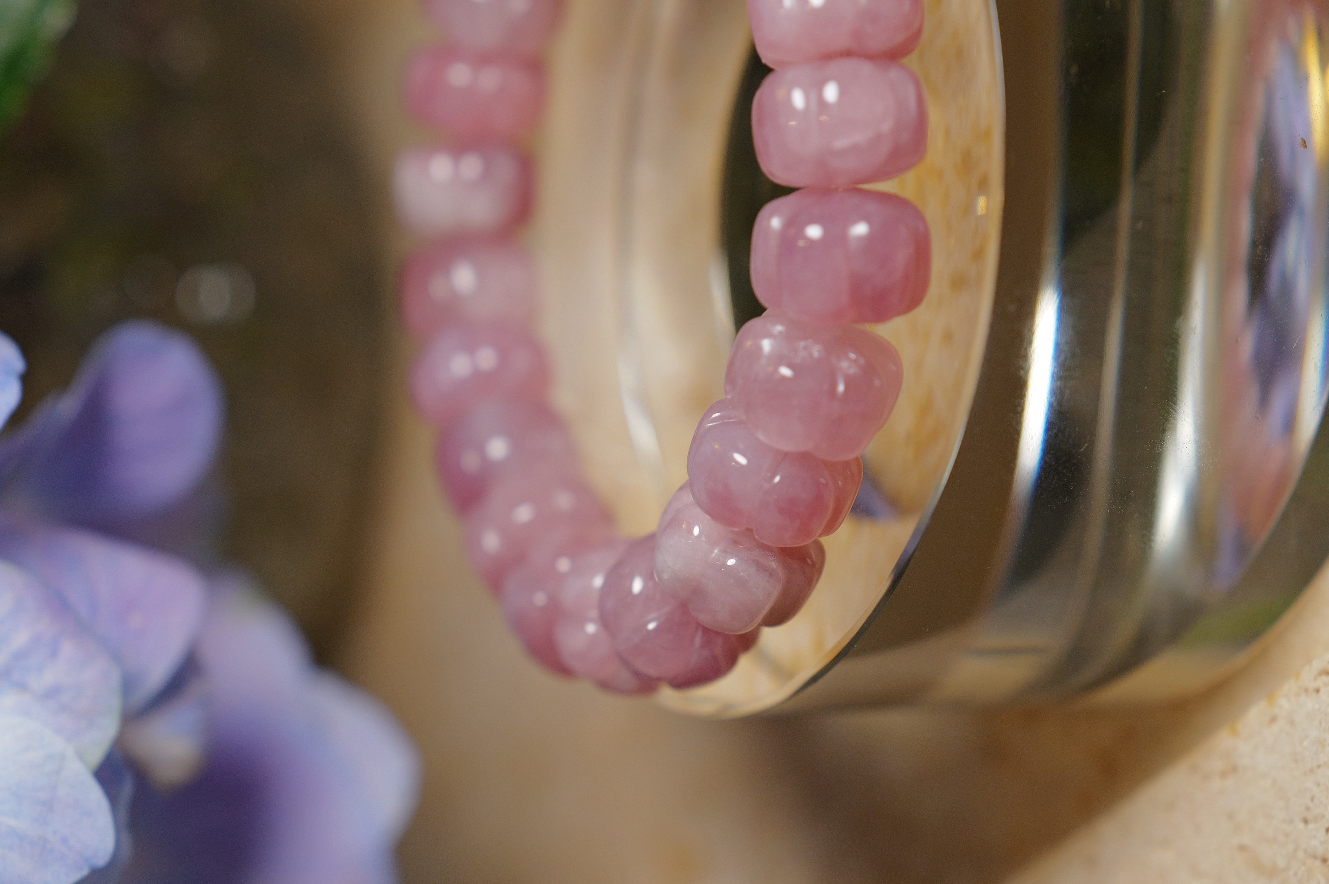  ༒ 手圍16.5cm 12mm 紫馬粉粉水晶手串༒  BR.3629HA8ZAA-RB16* 2sf>