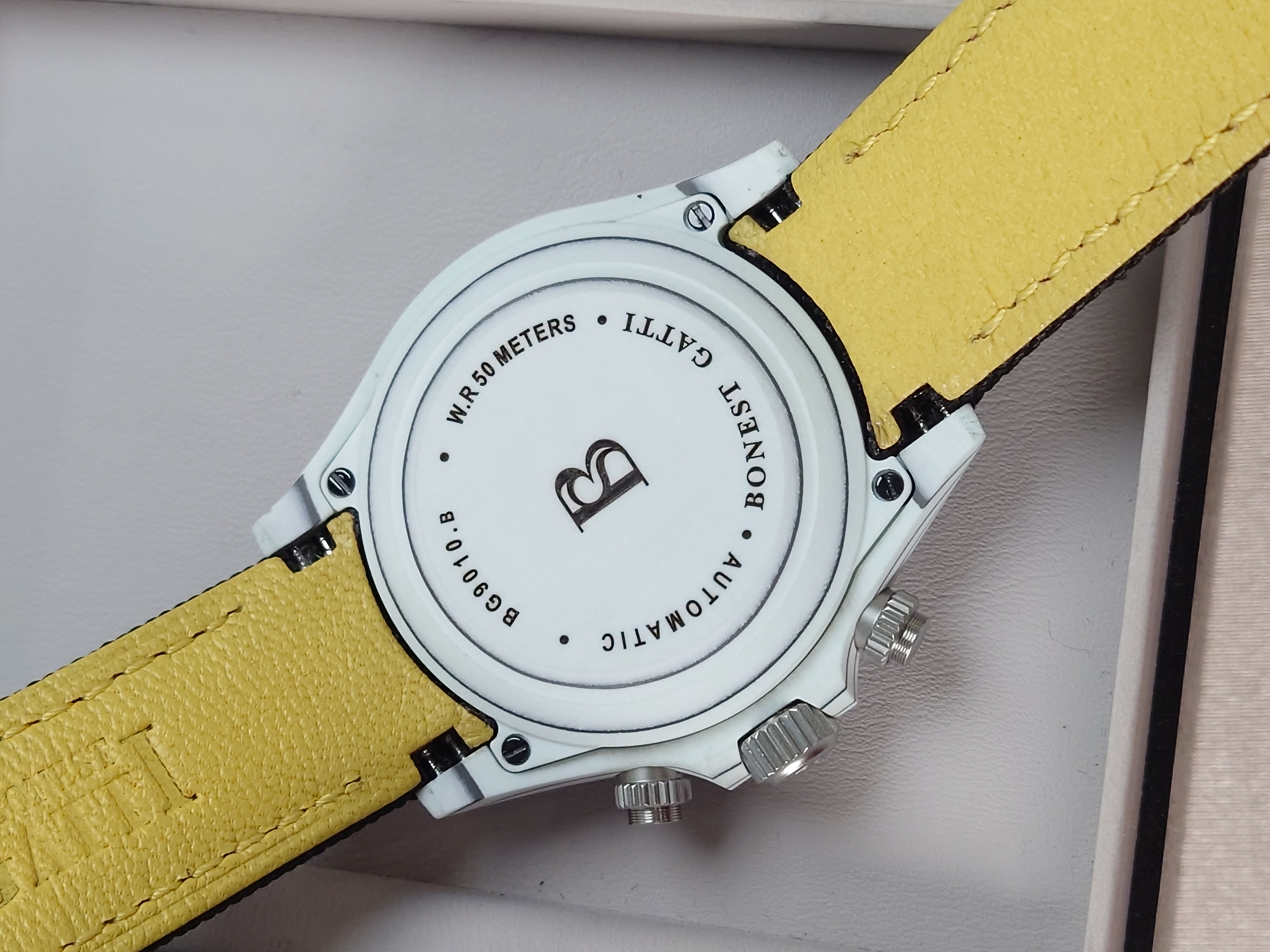 Bonest Gatti 現貨發售 地通拿款碳纖纖機械計時錶 BG9010-L3 白碳纖