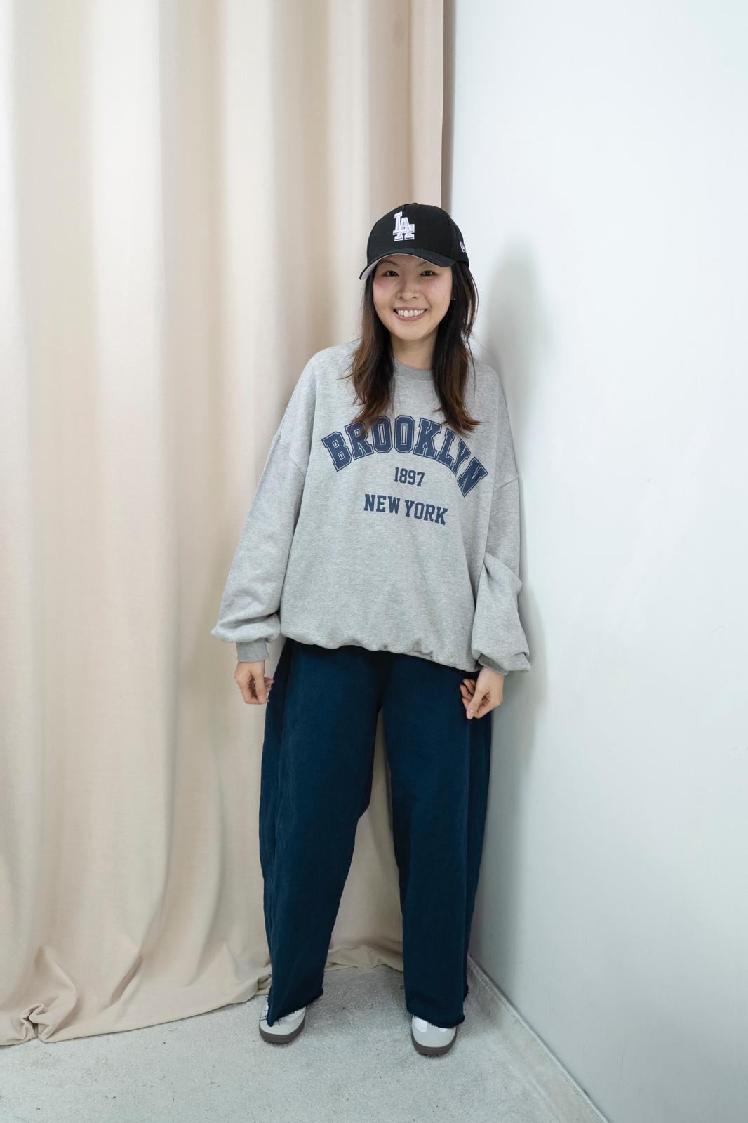 加絨有型文字衞衣（灰色）