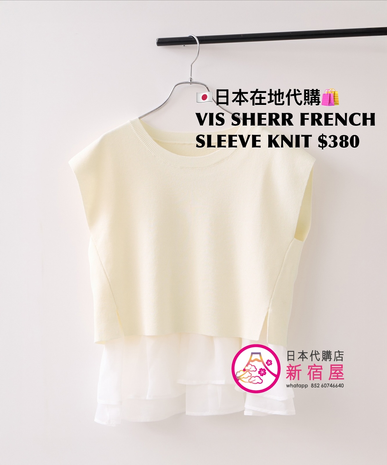 VIS SHEER FRENCH SLEEVE KNIT