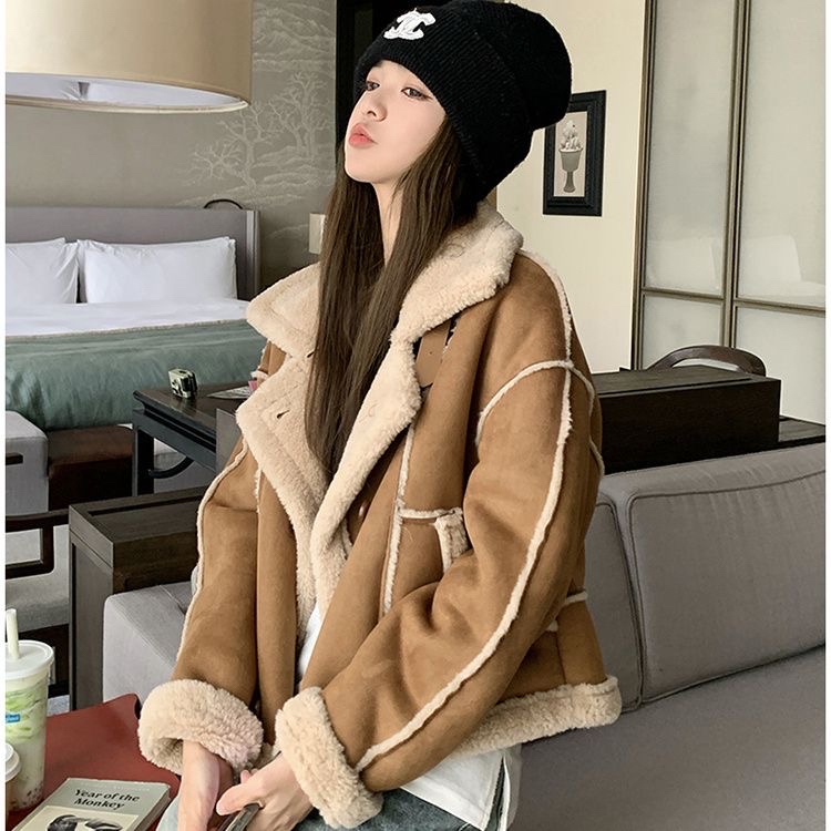 韓系成人仿麂皮外套