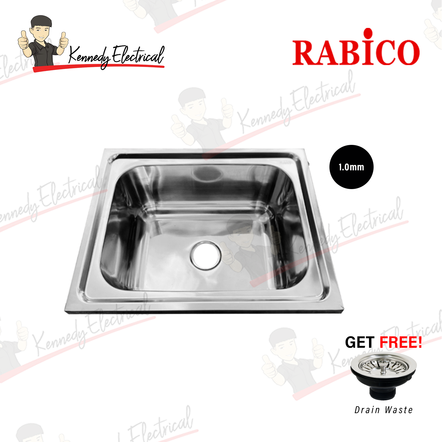 Rabico H/D Single Bowl Stainless Steel Sink (S6350#) WRS6350