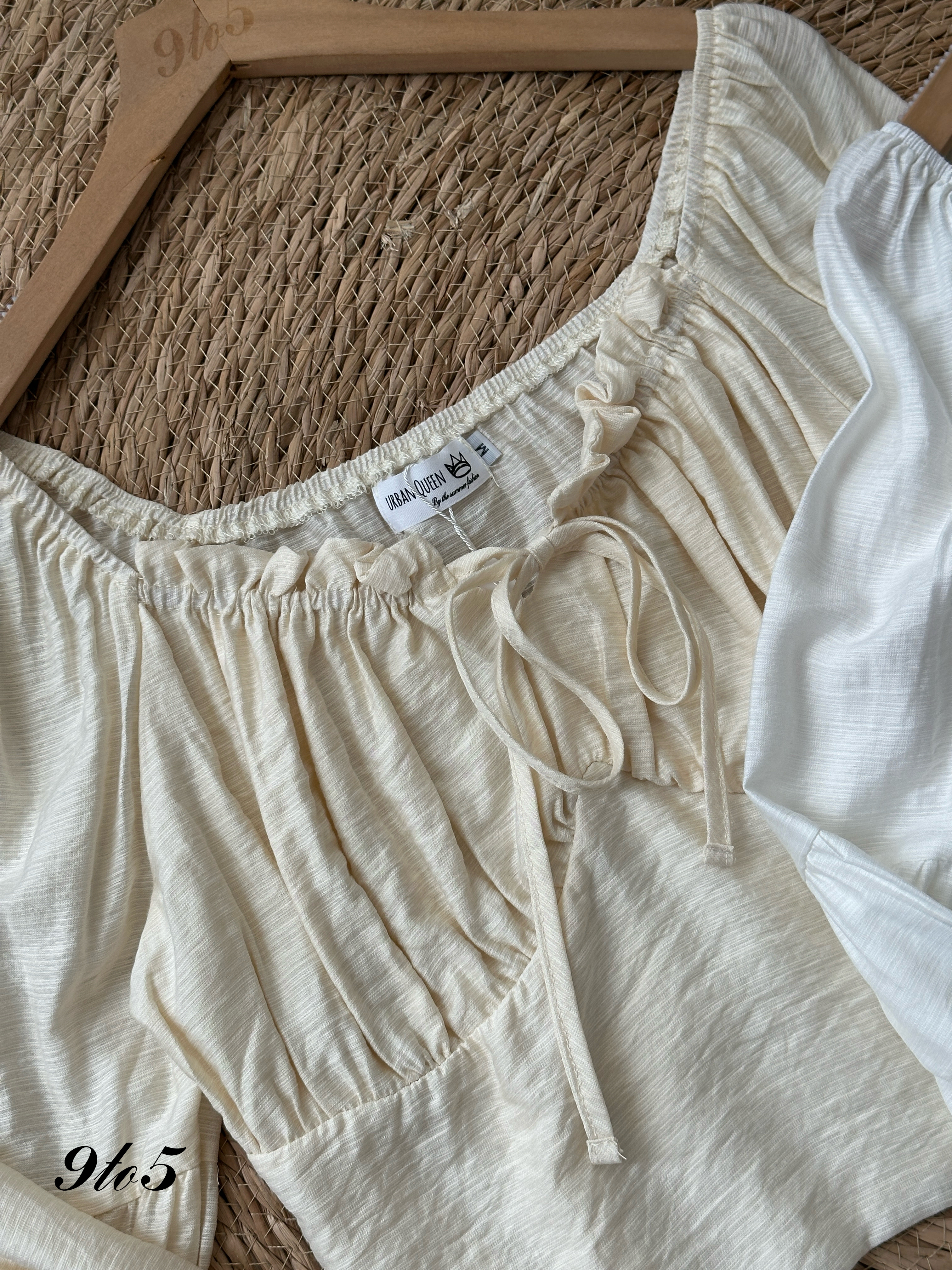 T3969 Bow-tie Off-shoulder Top - 3 Colors