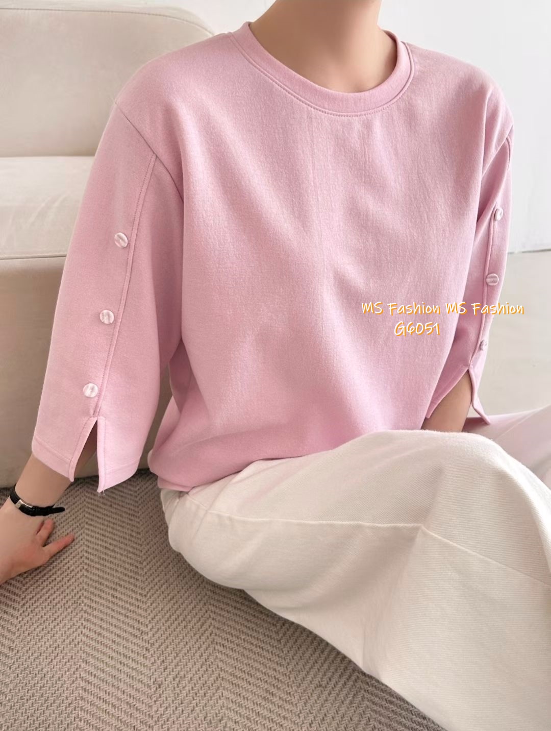 G6051 韓國🇰🇷特色袖鈕top